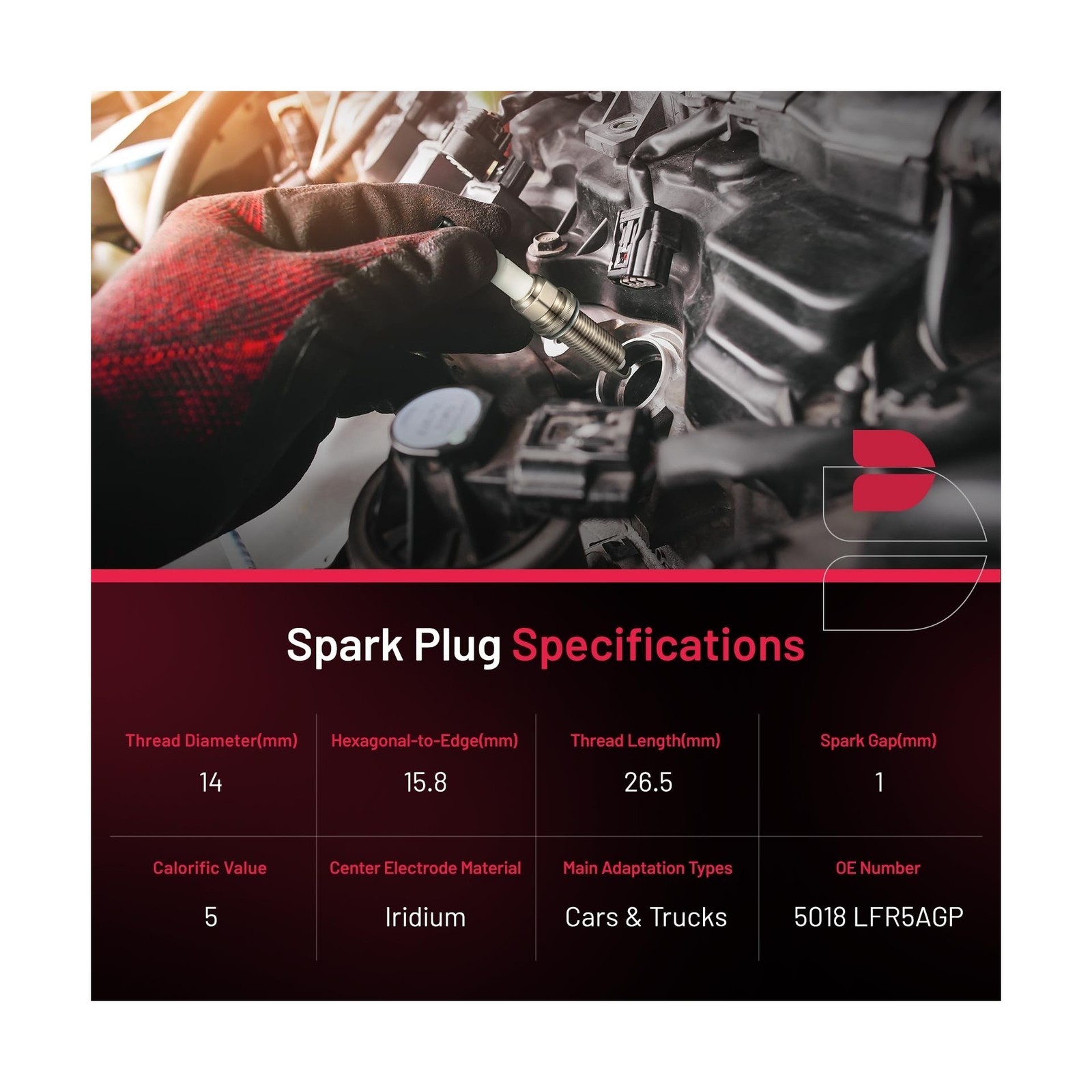 BDFHYK 5018 Iridium Spark Plugs Compatible with Chrysler compatible… Fast Ship