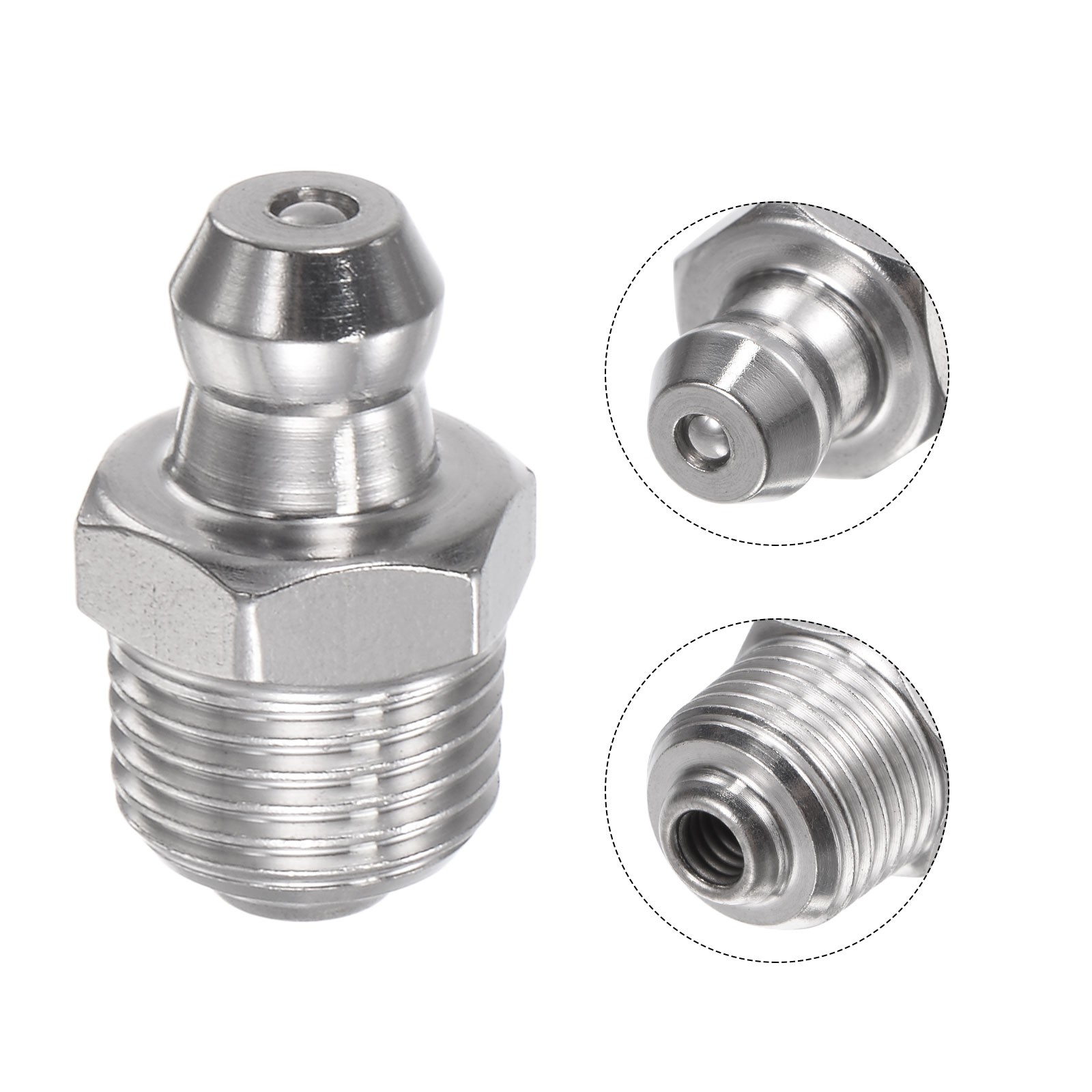10pcs 304 Stainless Steel Straight Hydraulic Grease Fitting 1/8-28inch Thread
