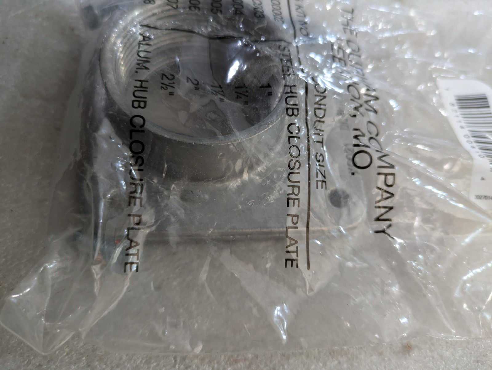 Durham ARP00005CH15 1in Aluminum Hub Closure Plate Panel Mount Eaton NOS