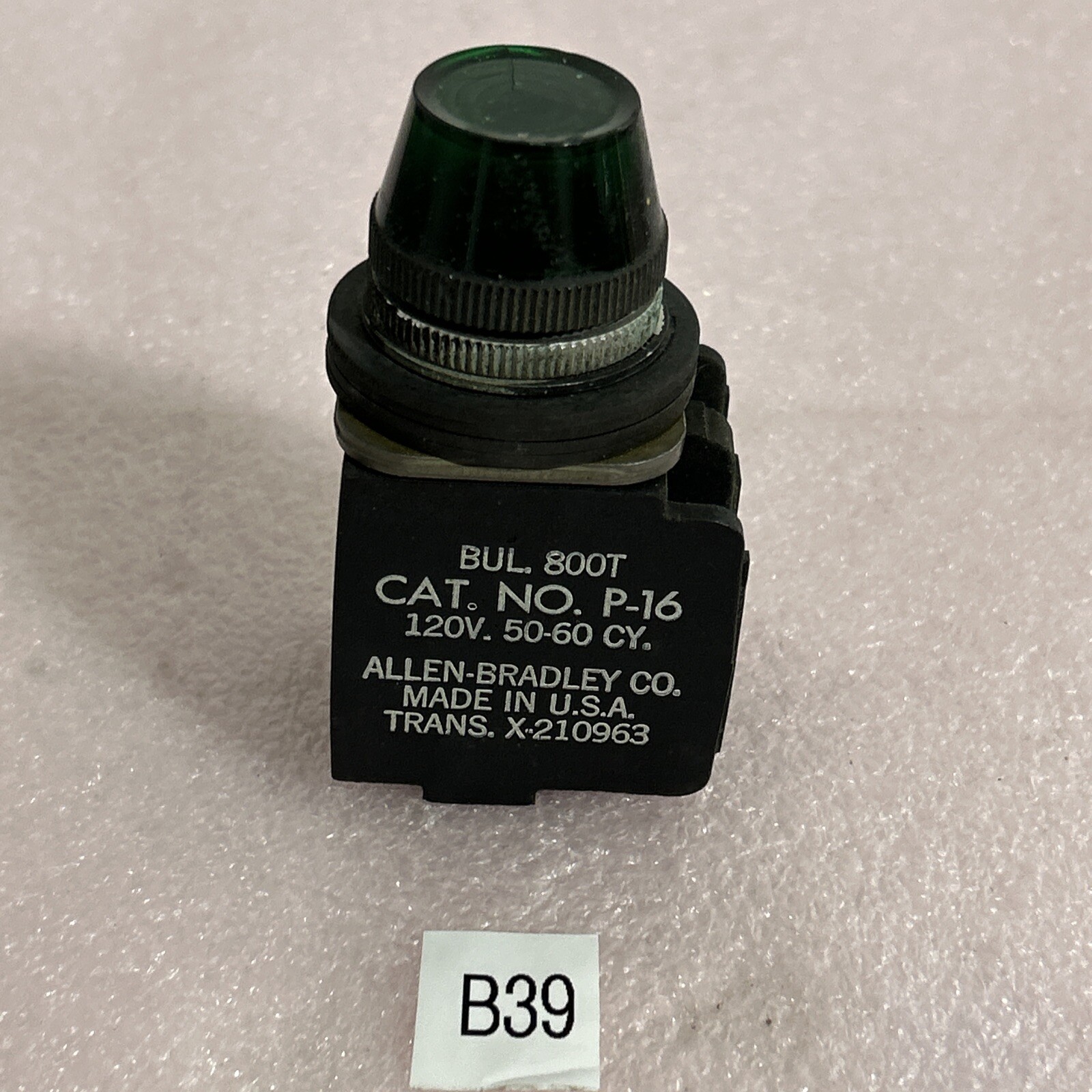 Used Allen Bradley 800T-P16 800TP16 Green Illuminated Pilot Light Fast Shipping!