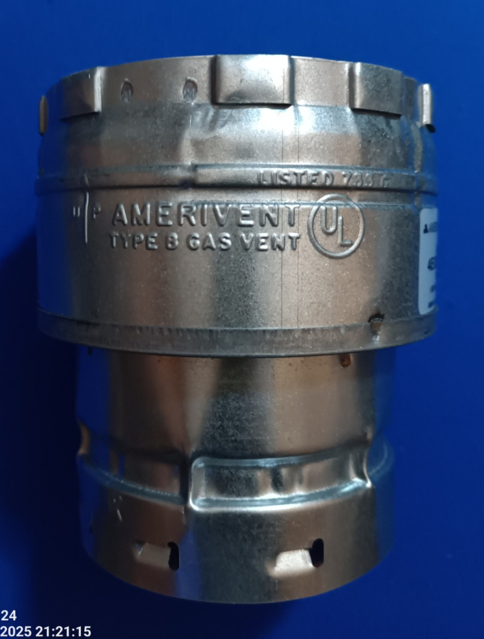 Amerivent 4EIX5 4″ Vent Pipe, Galvanized Steel, Exhaust Pipe, NPT Connection
