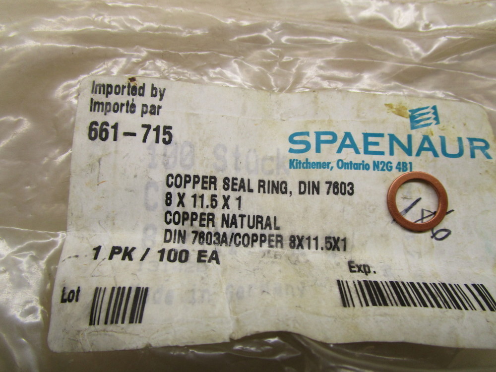 Spaenaur 661-715 Copper Seal Ring (Pack of 186)