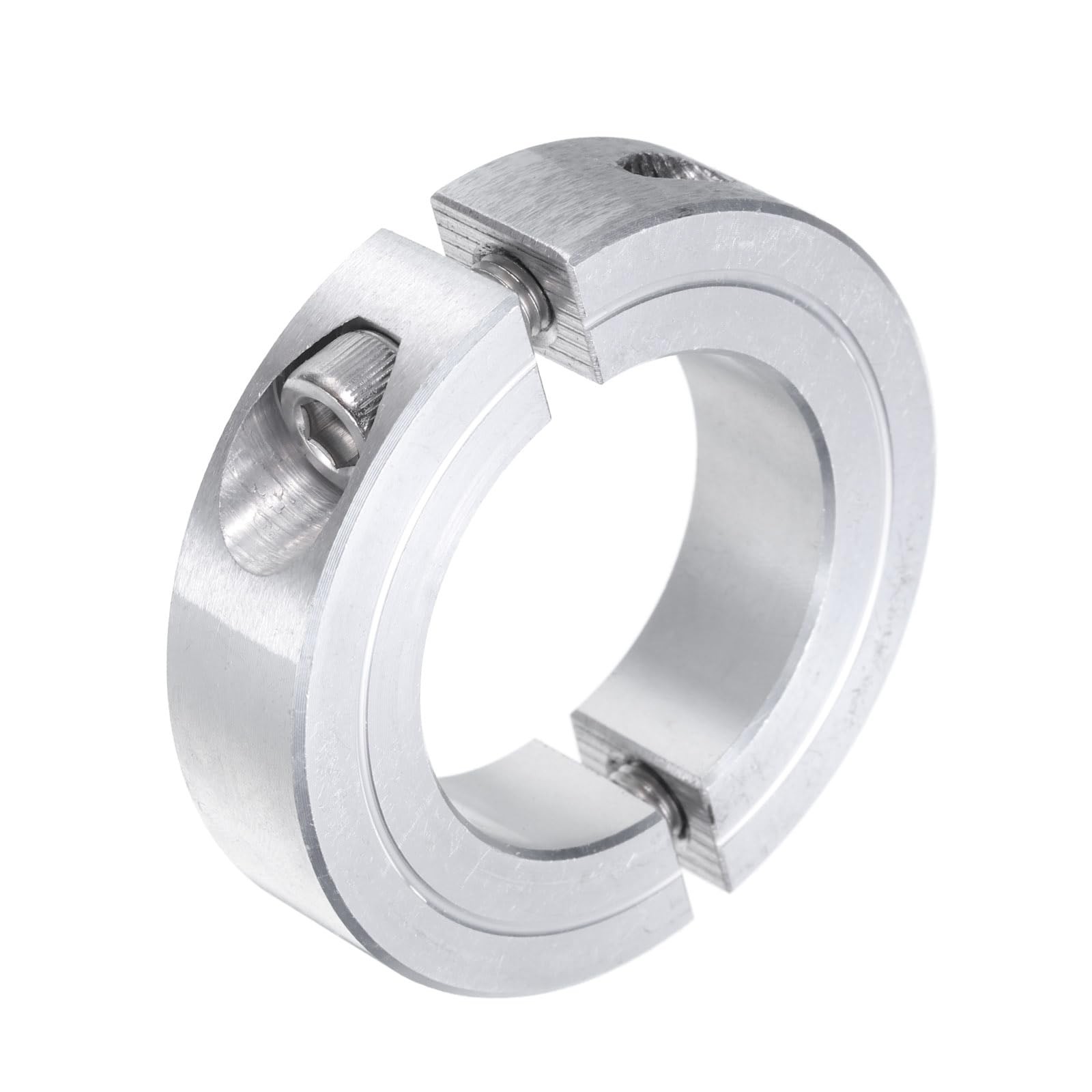 uxcell Double Split Clamp-On Shaft Collar for 1-3/8″ Shaft, Silver Tone