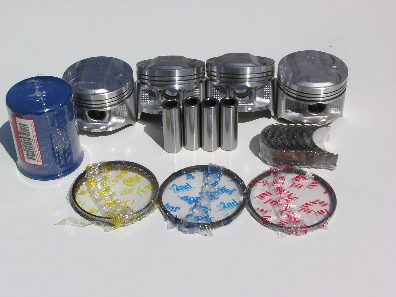 JDM HIGH COMPRESSION ZC P29 PISTON KIT PISTONS RINGS BEARINGS D16Y D16 75.5MM 2