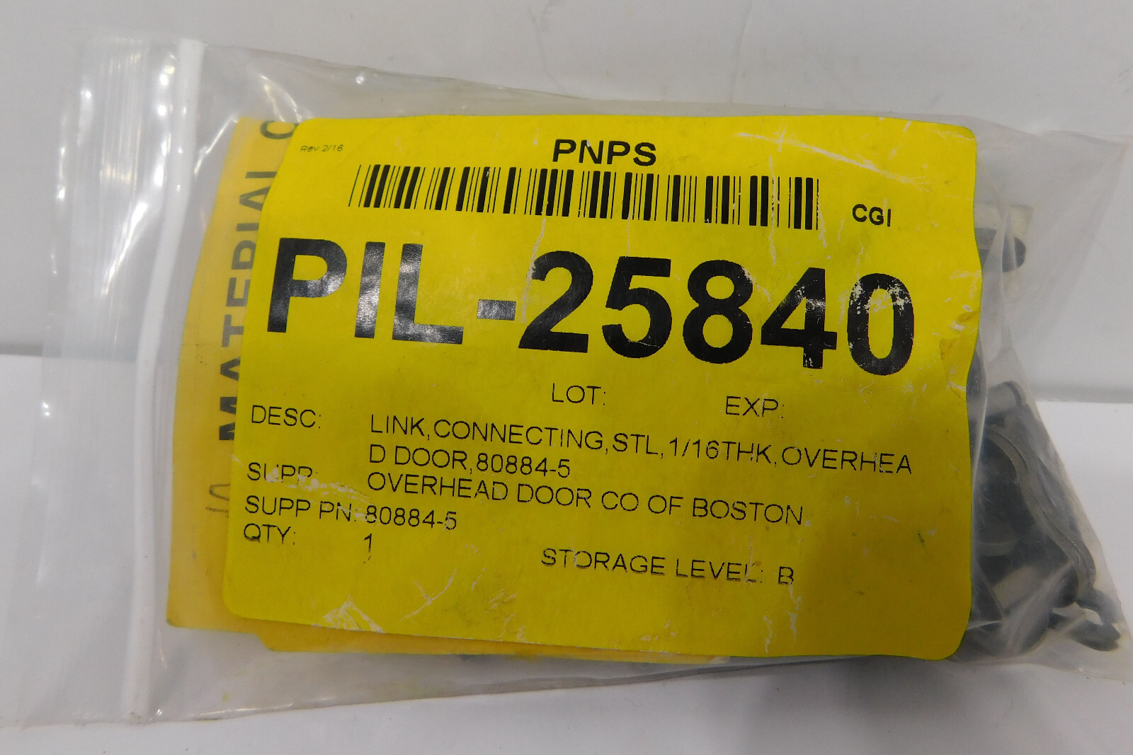 Lot of 18 each Overhead Door Co Connecting Link STL 1/16THK 80884-5