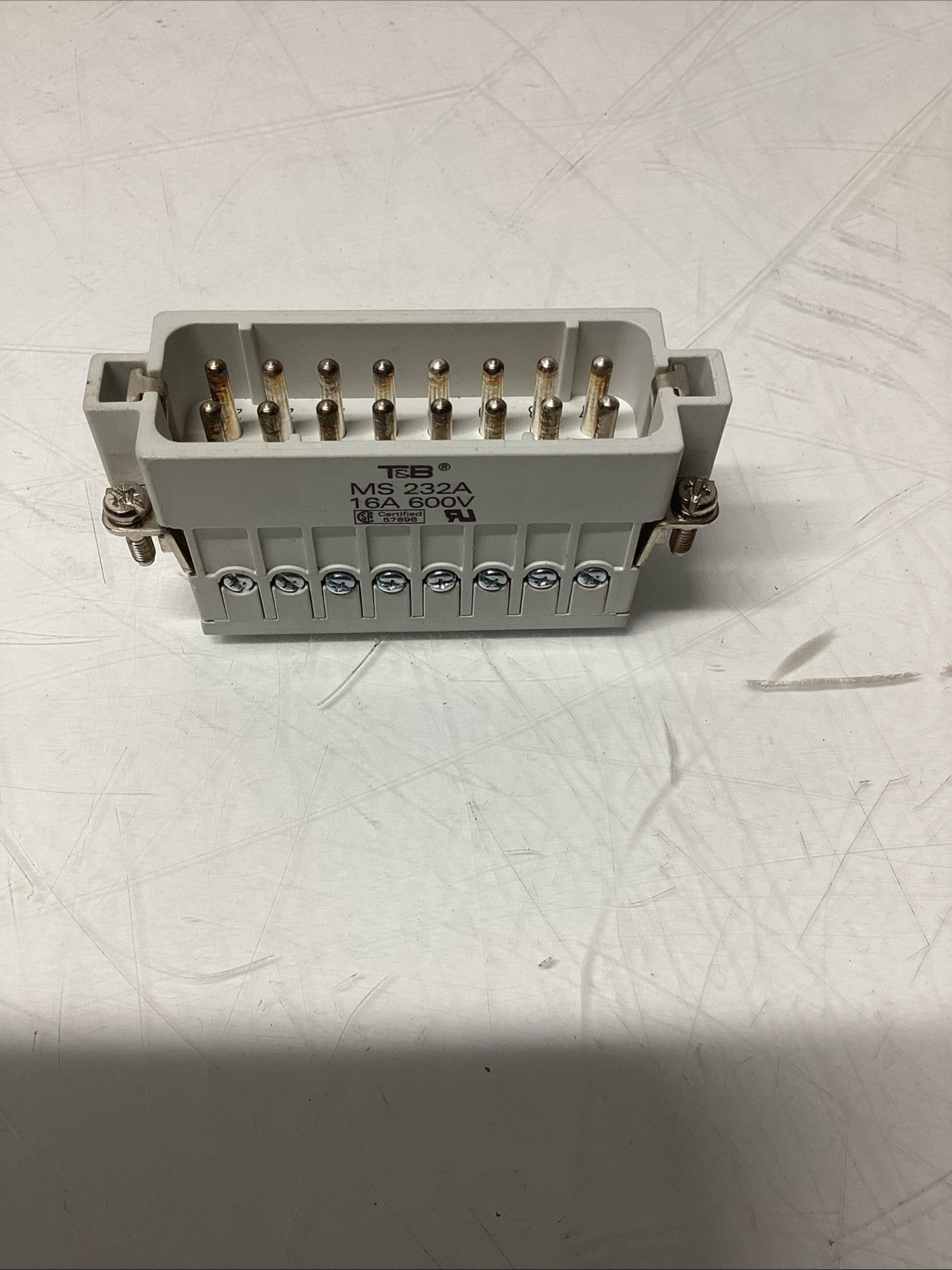 Thomas & Betts Pos-E-Kon MS232A Male Insert Screw 16A 600V S-585
