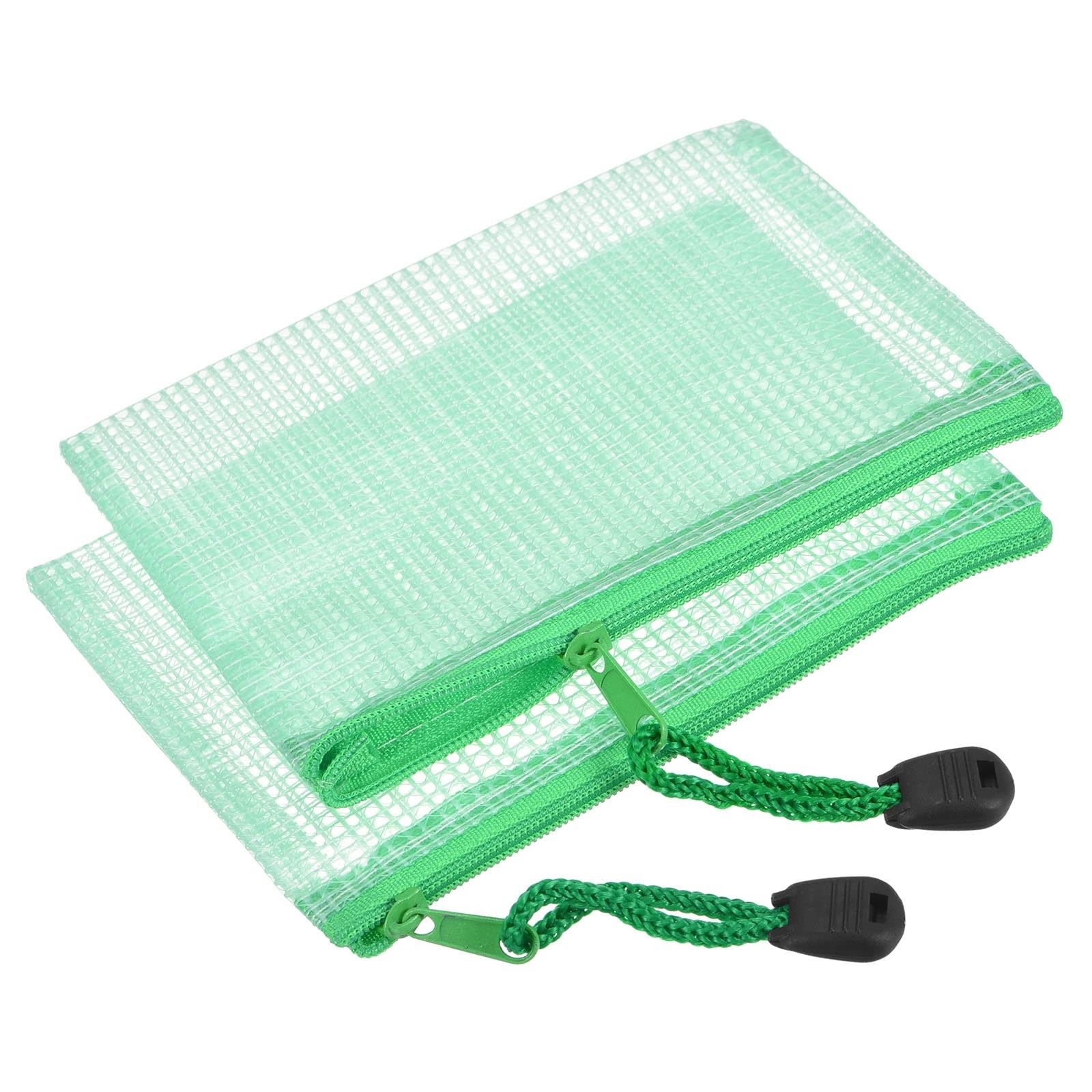 YOKIVE 3 Pack Mesh Zipper Bags, A6 File Pockets Plastic Document Green
