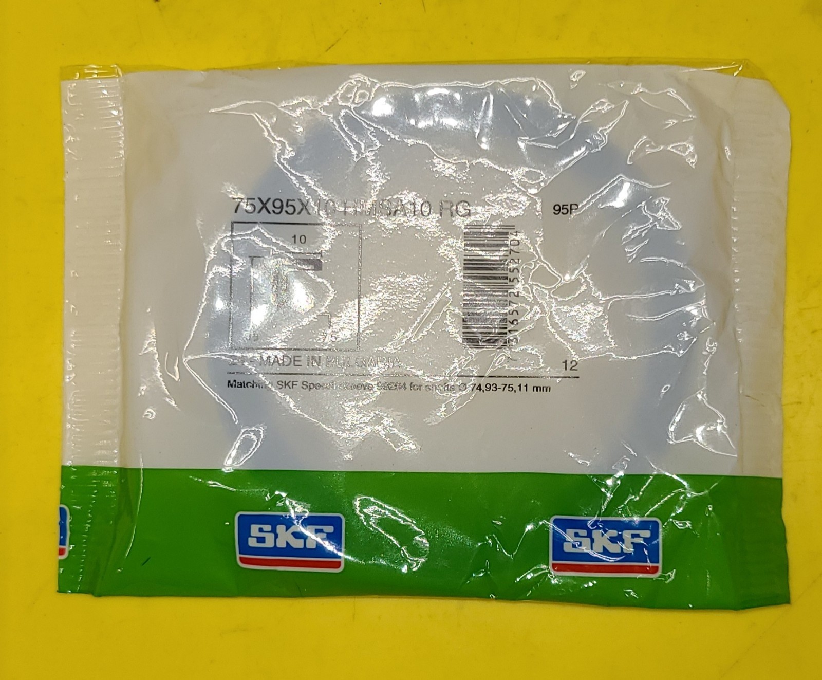 SKF 75X95X10 HMSA10 RG Double Lip Oil Seal, 75 mm x 95 mm x 10 mm