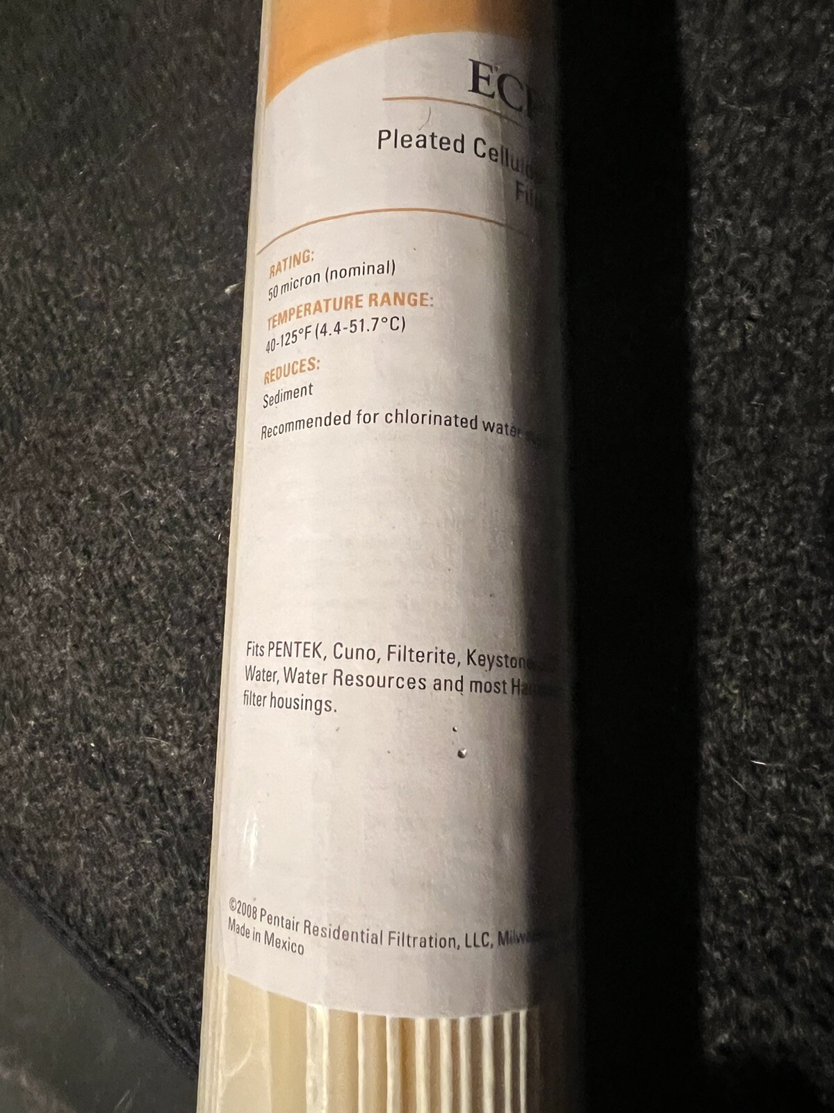 Lot of 6 Pentek ECP50-20 Filter Cartridges 255488-43 New Surplus 50 Micron
