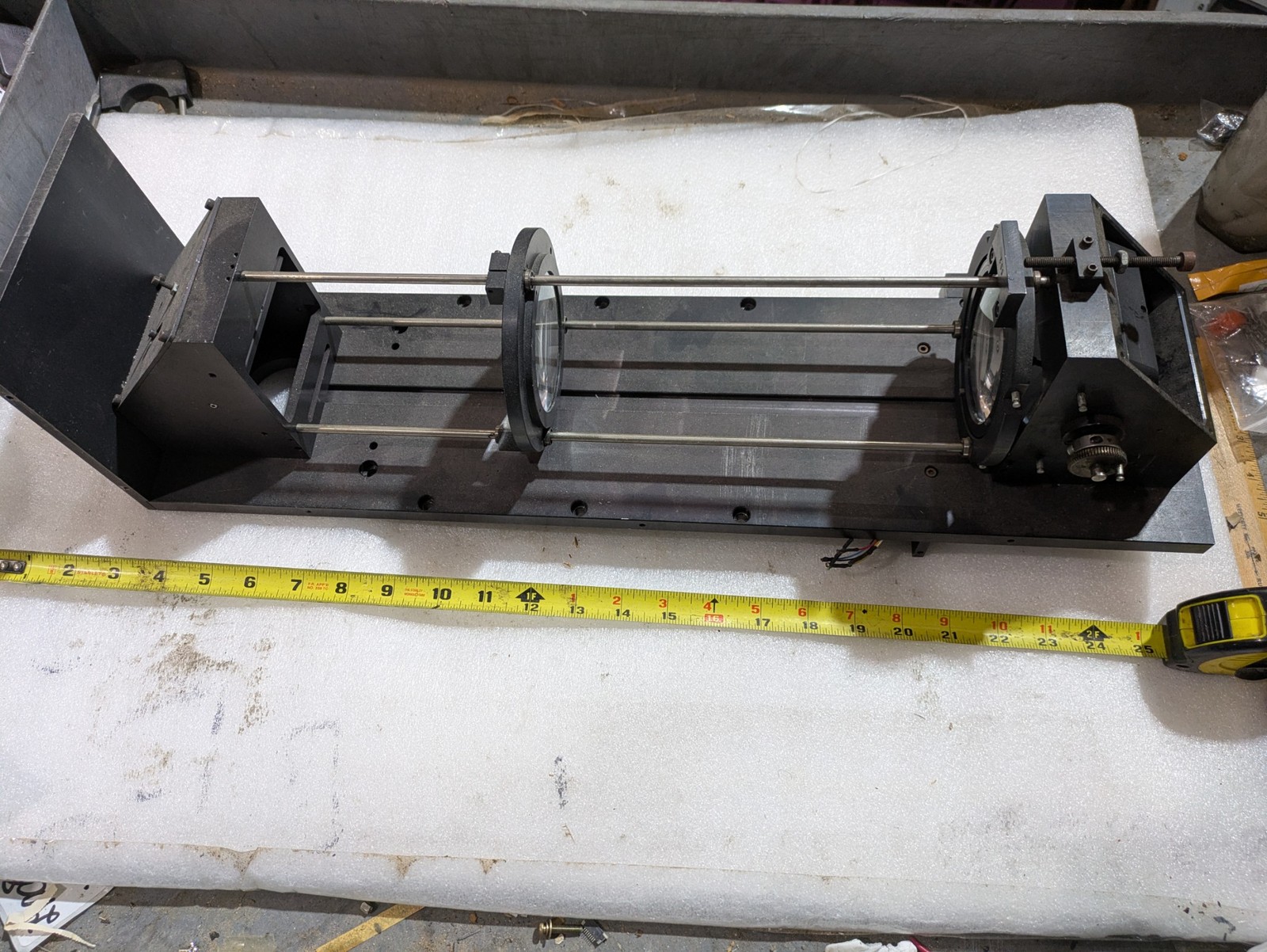 Optical Linear Stage Assembly Guide Rod Lens Mount Motor Drive 24 Inch
