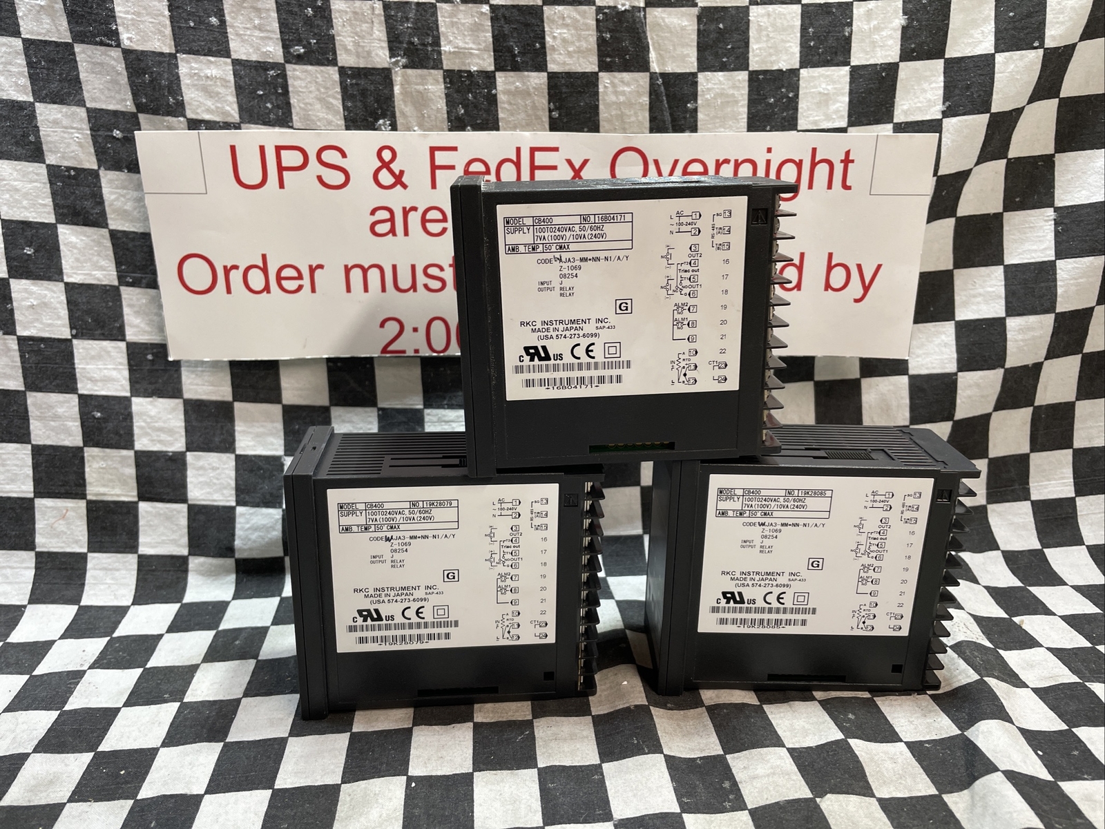 RKC CB400, TEMPERATURE CONTROLLER, AJA3-MM*NN-N1/A/Y, LOT OF 3, SHIPSAMEDAY