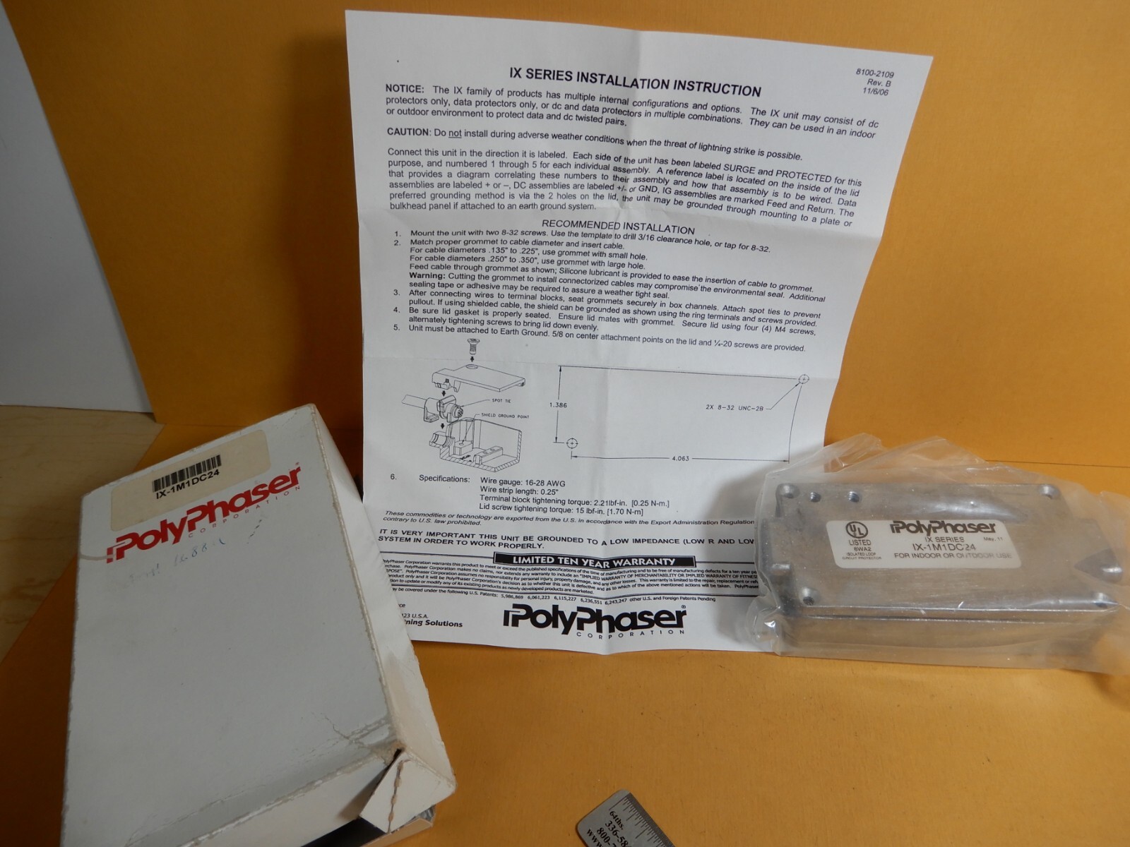 Polyphaser NOS IX Series IX-1M1DC24 Lightning Surge Protector
