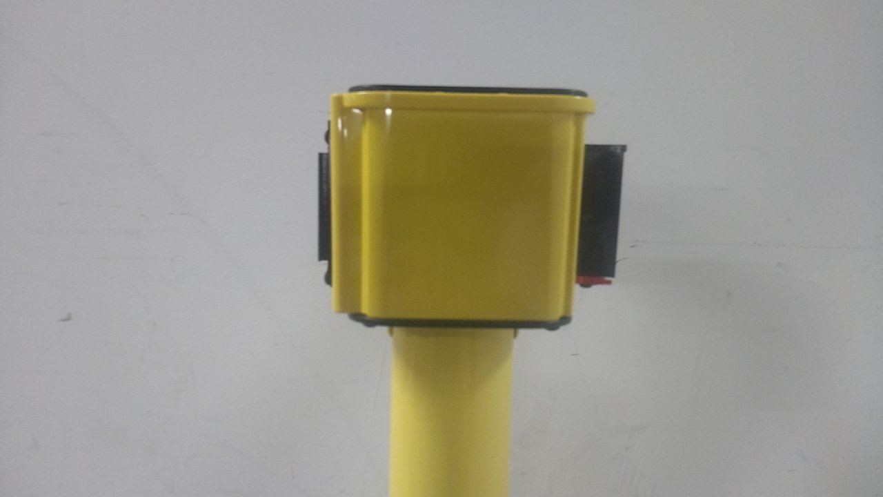 Retracta-Belt PM412-30YA-BYD 2 In Belt Width 30 Ft Belt L Barrier Post with Belt