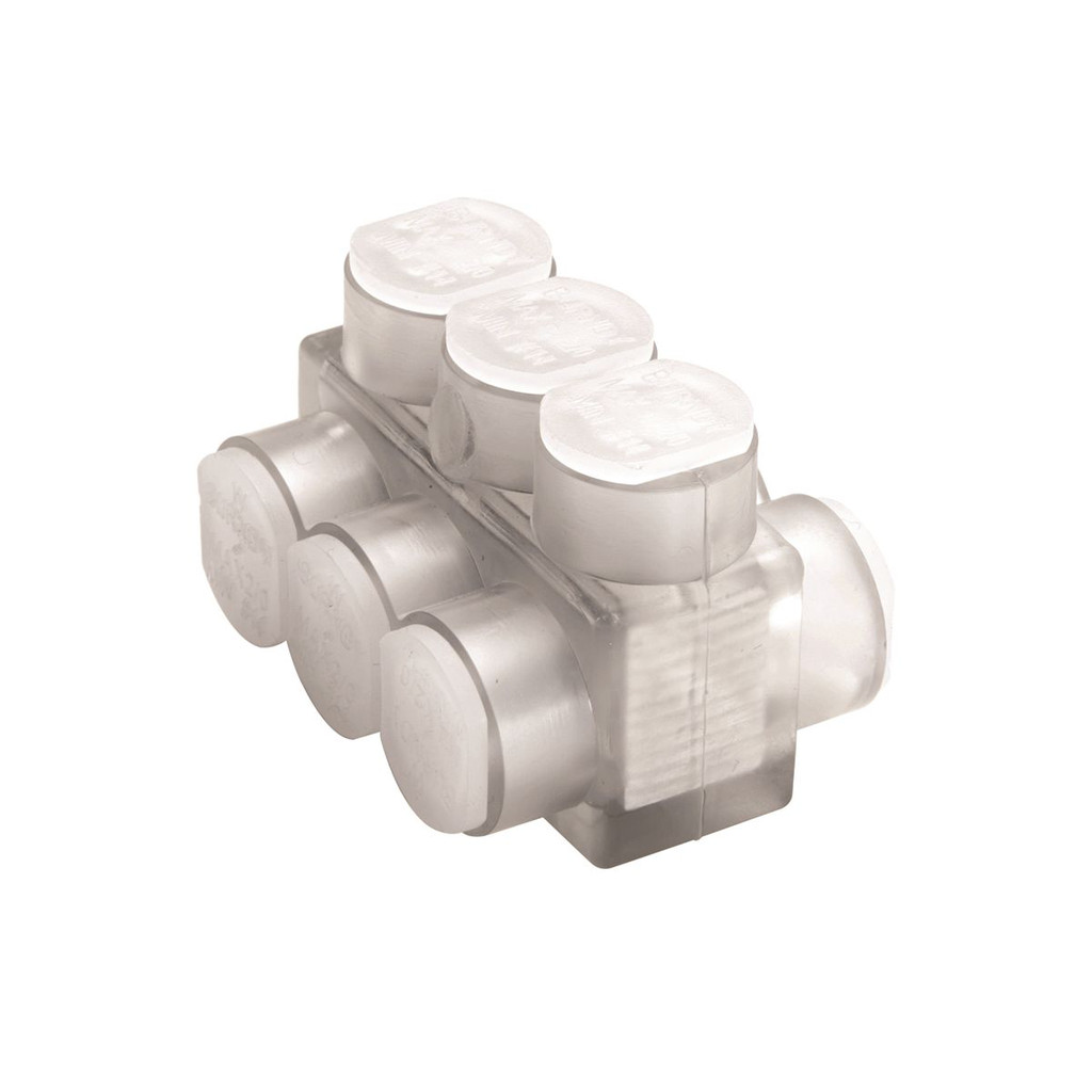 BURNDY BIBD43 Multiple Tap Connector 3 Port 14-4 AWG Aluminum Clear Insulated