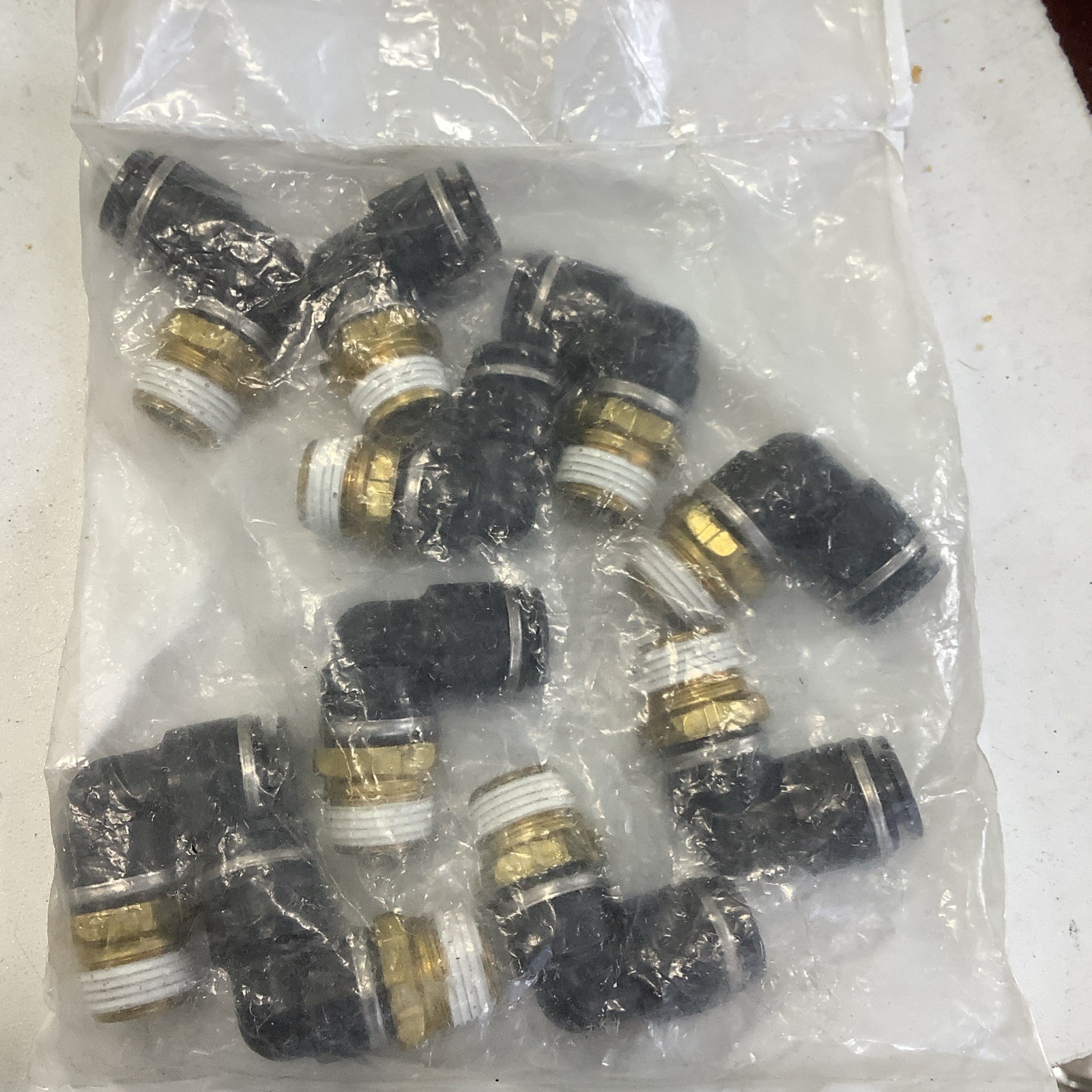 (10) SMC KV2L11-36S 3/8″ x 3/8″ DOT-A 90° Elbows