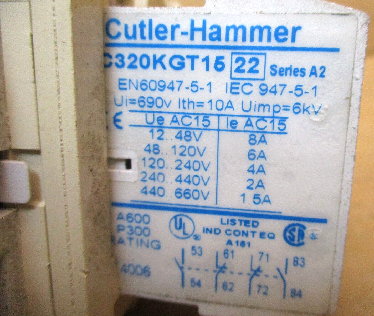 Cutler-Hammer CN15DN3 Starter Relay C320KGS1 C320KGS3 C320KGT15 C320TS1 46386WVS