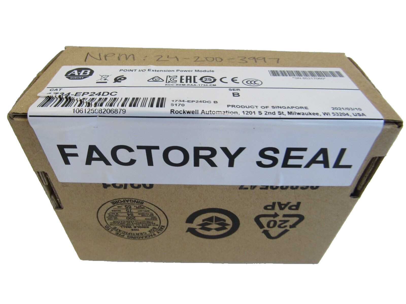 ALLEN BRADLEY 1734-EP24DC POWER MODULE 1734EP24DC FACTORY SEALED