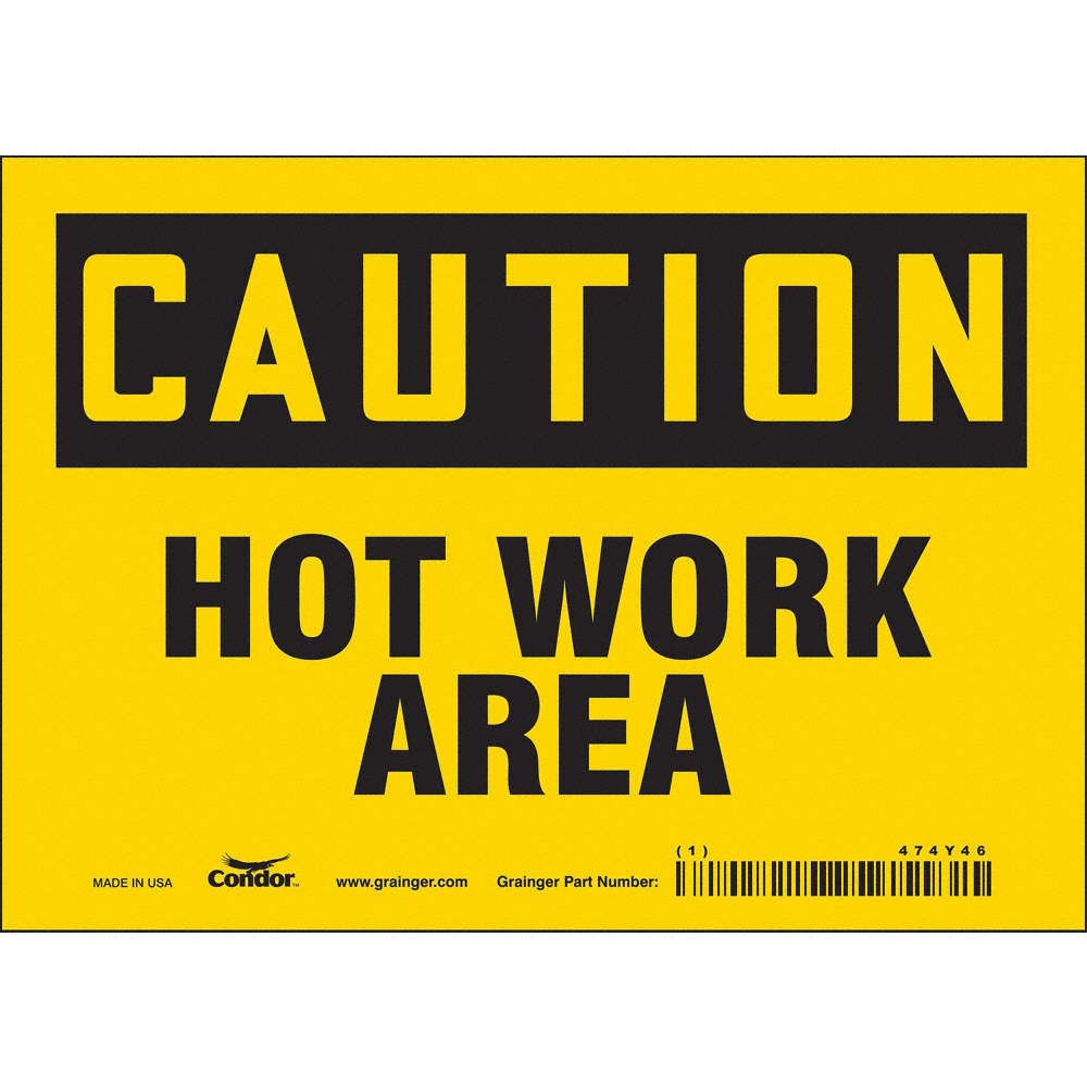 CONDOR 474Y46 Safety Sign,5 inx7 in,Vinyl 474Y46