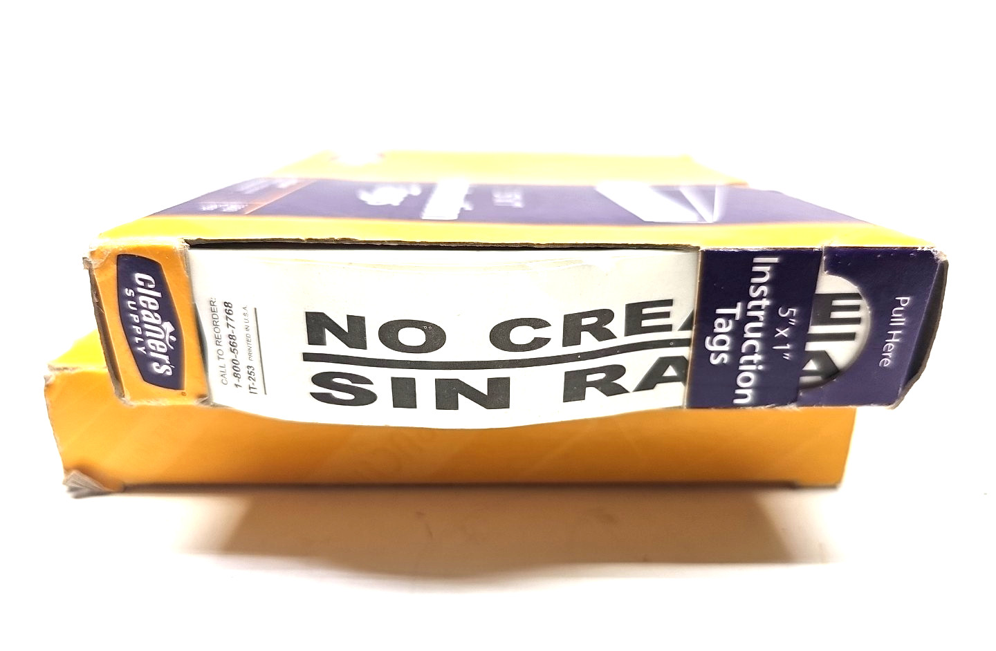 Lot of 2000, Cleaners Supply, INSTRUCTION TAGS 5″ X 1″ ( No Crease Sin Raya )