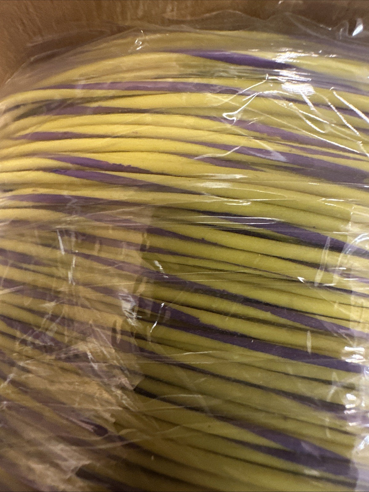 Spool of 20 7BC TXL XLP Yellow with purple stripe copper. wire/cable