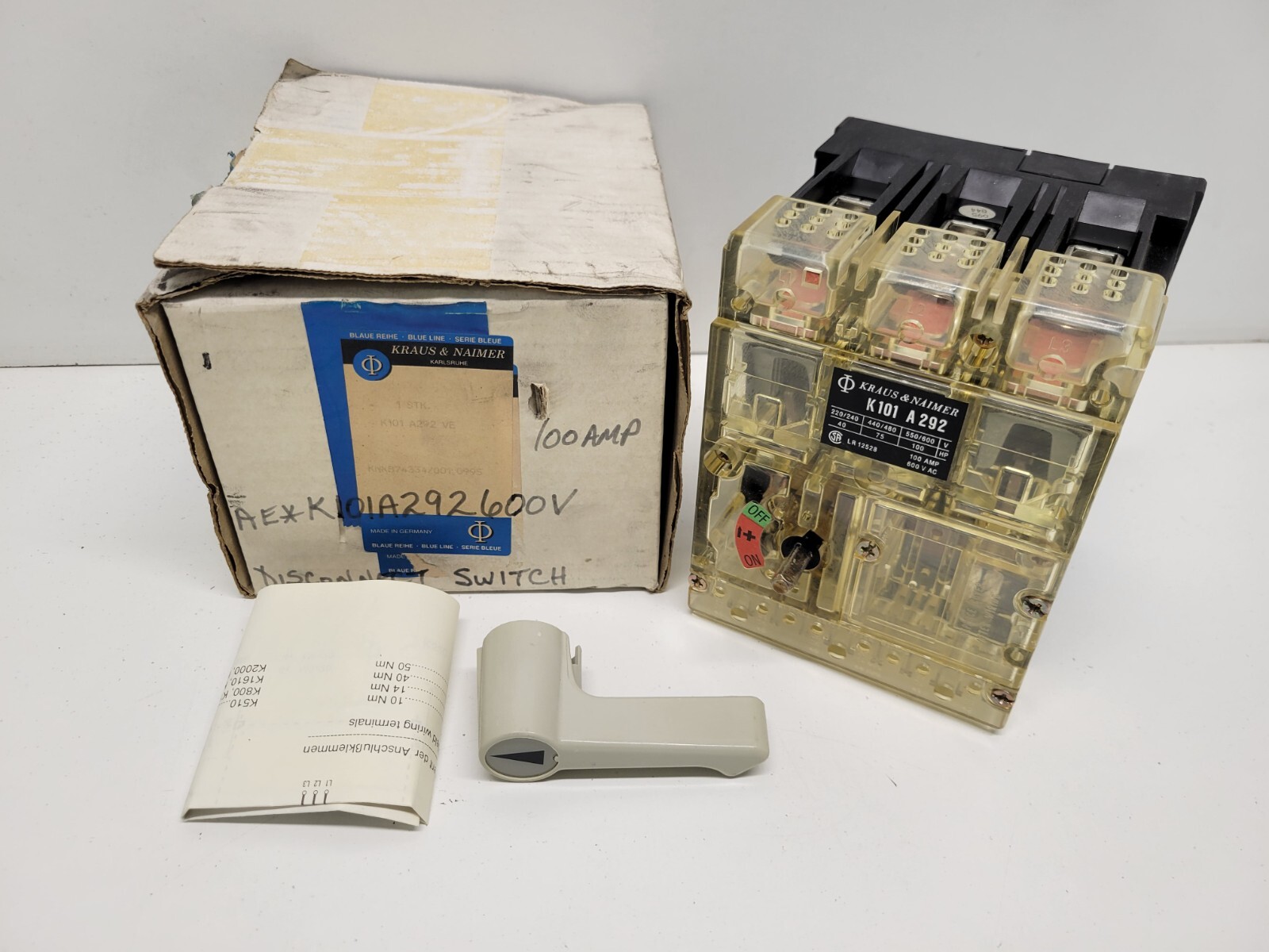 NEW OLD STOCK! KRAUS & NAIMER 40/75/100HP ROTARY SWITCH K101A292
