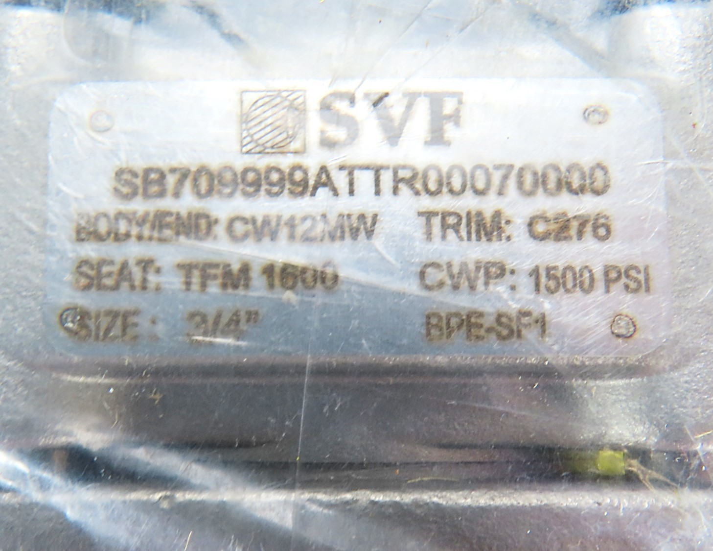 SVF Flow Controls SB709999ATTR00070000 SB79 Hastelloy Ball Valve 3/4″1500PSI NEW