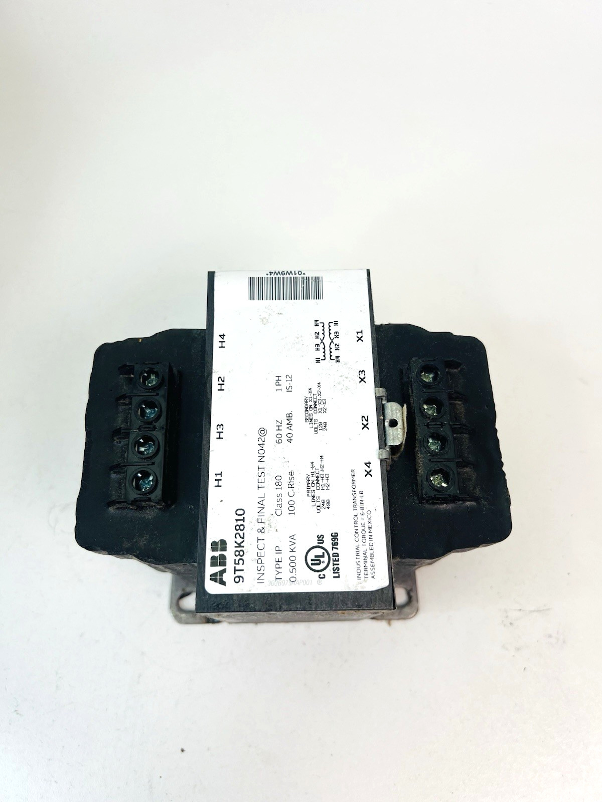 ABB 9T58K2810 Low Voltage Dry Type Transformer 1 Phase