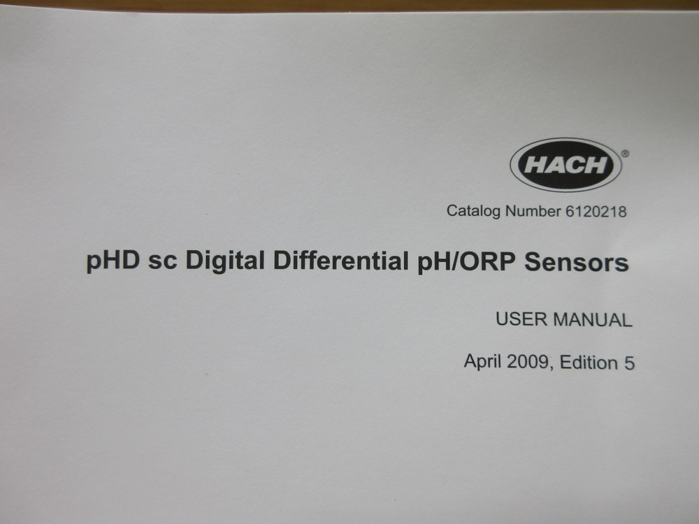 Hach 6120218 pH/ORP Sensors User Manual