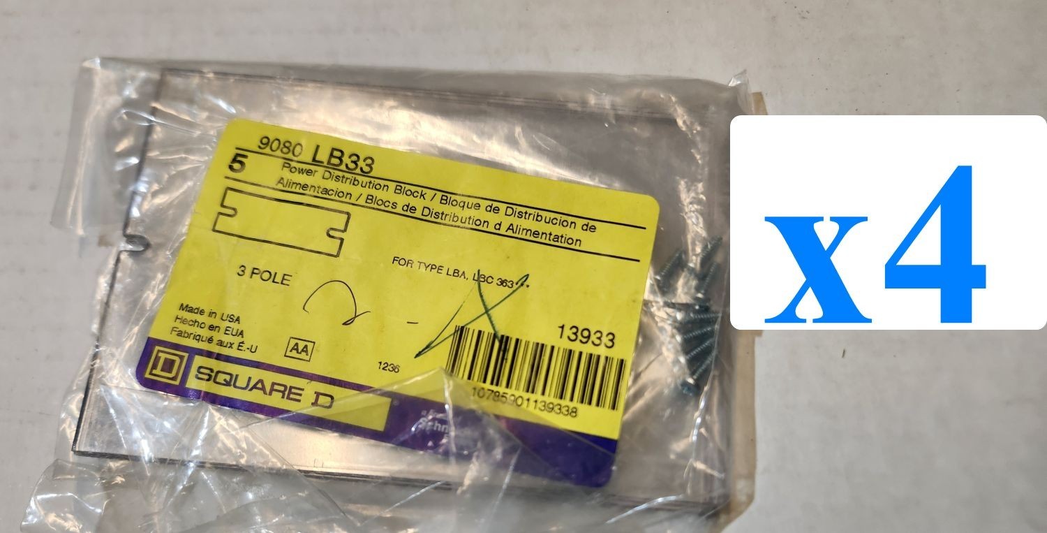 x4 NEW SQD Schneider Square D 9080LB33 POWER DISTRIBUTION BLOCK COVER CLEAR