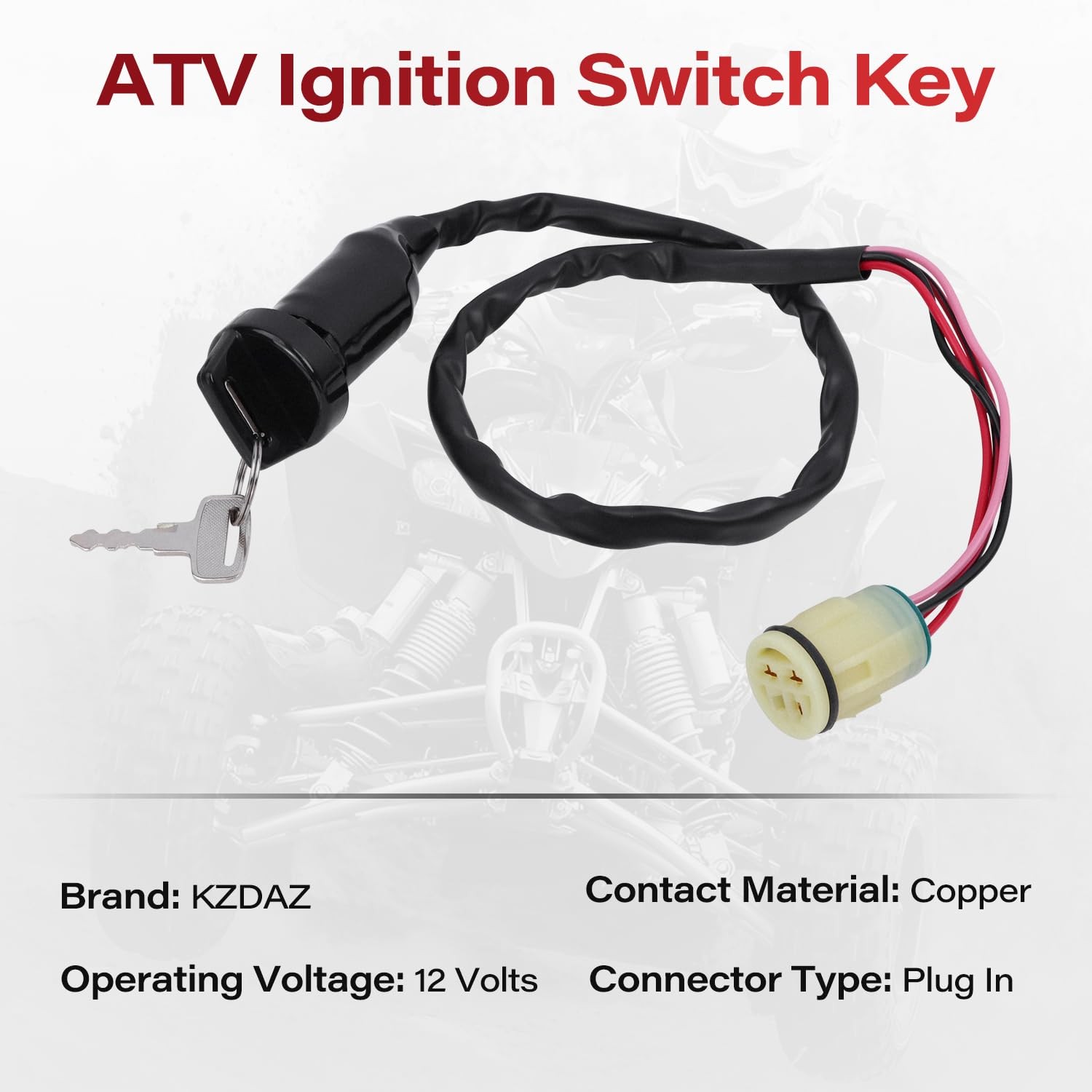 Honda Ignition Key Switch for ATV Rancher 350 400 420 TRX350TE TRX4 Compatible