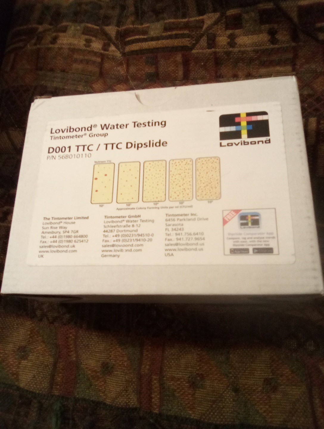 10pk Lovibond D001 TTC / TTC Dipslides 56B010110 Water Testing EXPIRES 2/2026