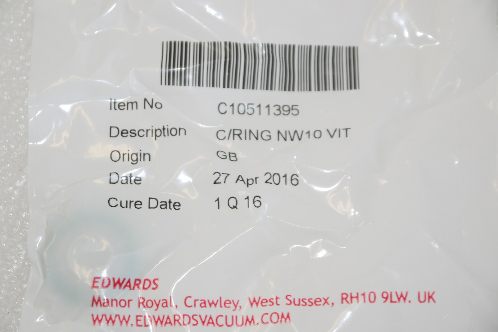 BOC EDWARDS C10511395 NW10 FKM GP SS VACUUM CENTERING RING NEW