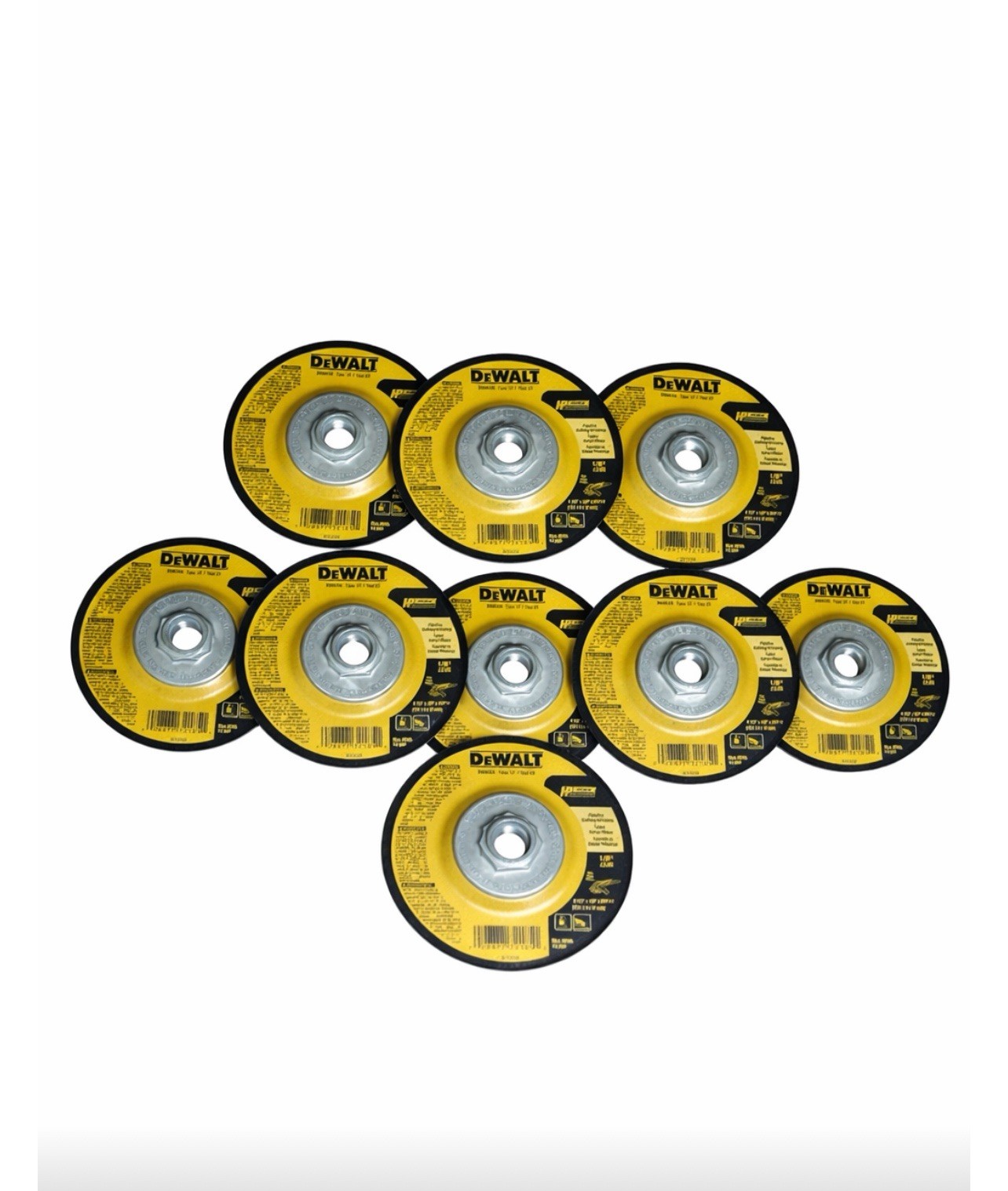 (9) DeWalt DW8435Z Metal HP 24 Grit Pipe Cutting Grinding Wheel 4-1/2″ x 1/8″