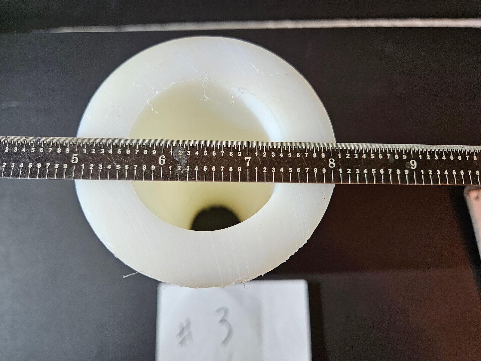 White Nylon Plastic Round Tube Cylinder Pipe Length 8 3/4″ OD 3 1/8 ID 1.850. #3