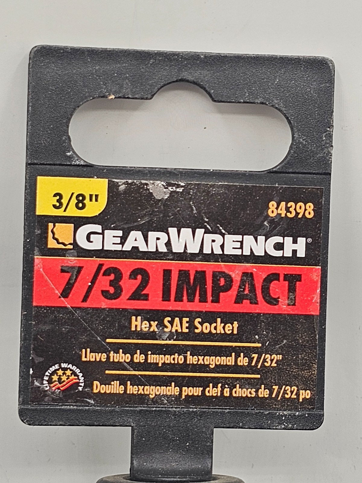 Gearwrench 84398 3/8 Drive Impact Hex Bit SAE Socket 7/32″