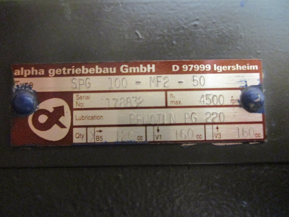 Alpha Getriebebau SPG 100-MF2-50 Gear Box SPG100MF250