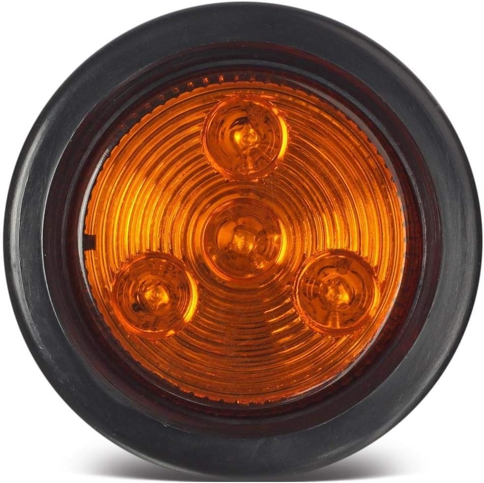 2″ Amber Round Sealed Marker Light Kit with 4 LEDs for Trailer & Truck Safety