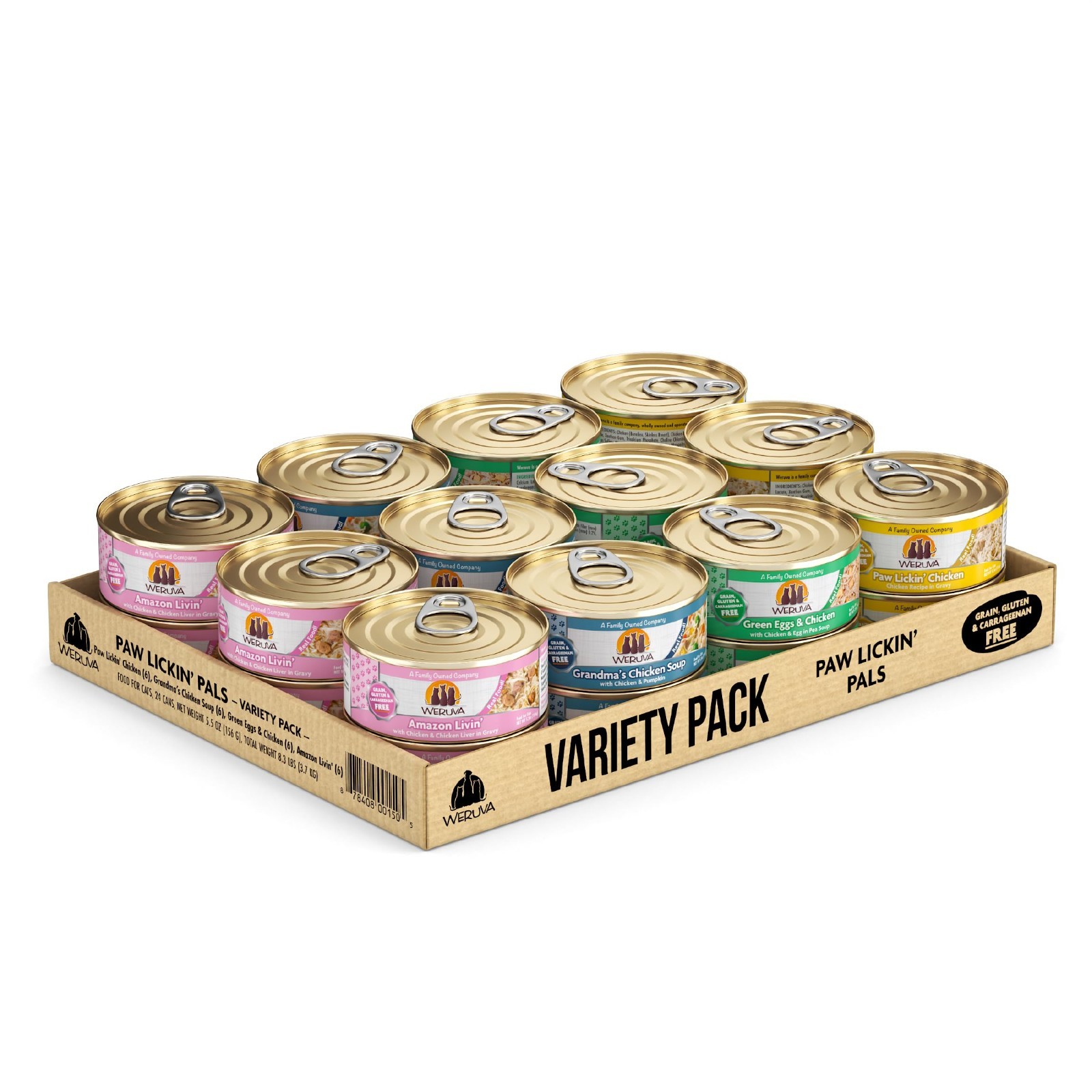 Weruva Classic Cat Food,Variety Pack, Paw Lickin’ Pals Wet Cat Food, 5.5oz, 24ct