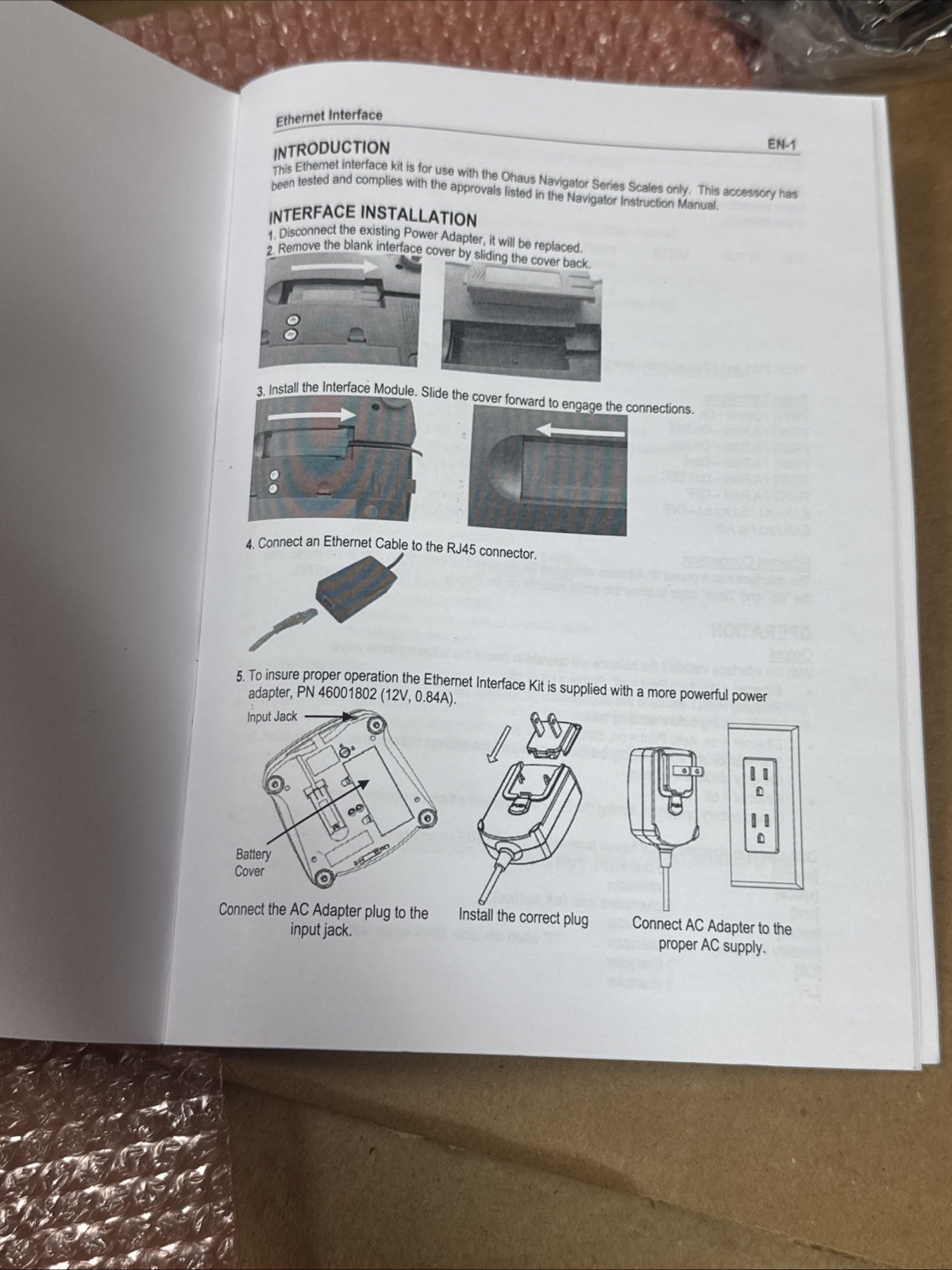 NEW OHAUS 83032109 Ethernet Interface Kit For Navigator Series Scales FAST SHIP