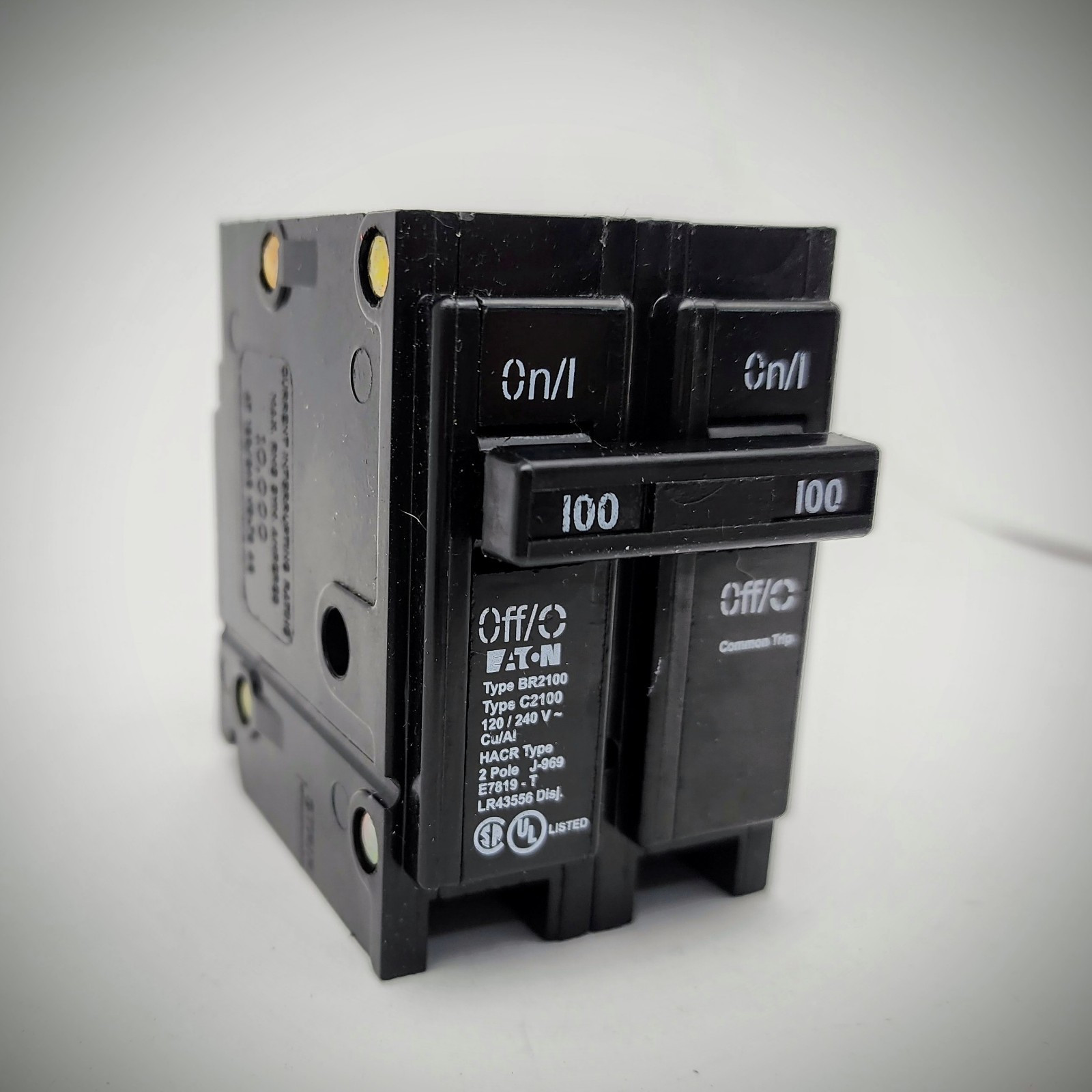 EATON BR2100 CIRCUIT BREAKER 120/240V 2 POLE 100A C2100