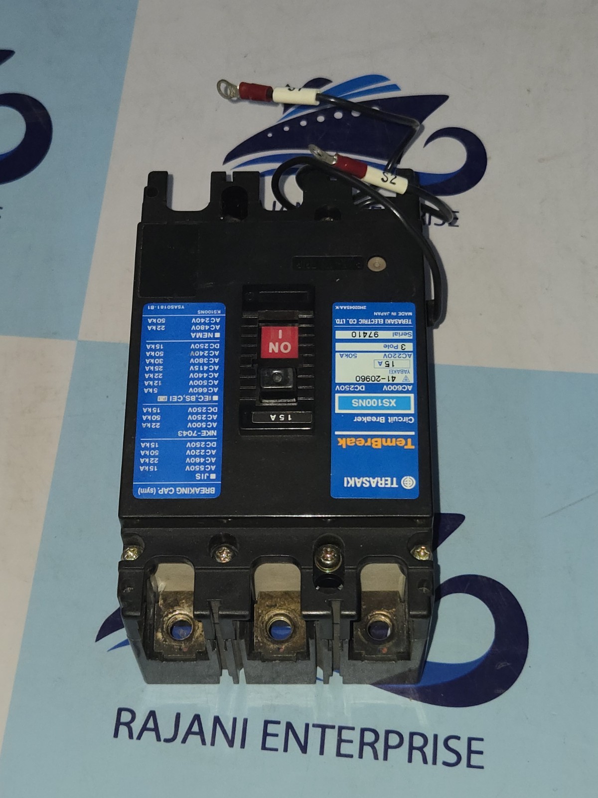 Terasaki Tembreak XS100NS Circuit Breaker 15A 3-Pole with Shunt trip 200-480Vac