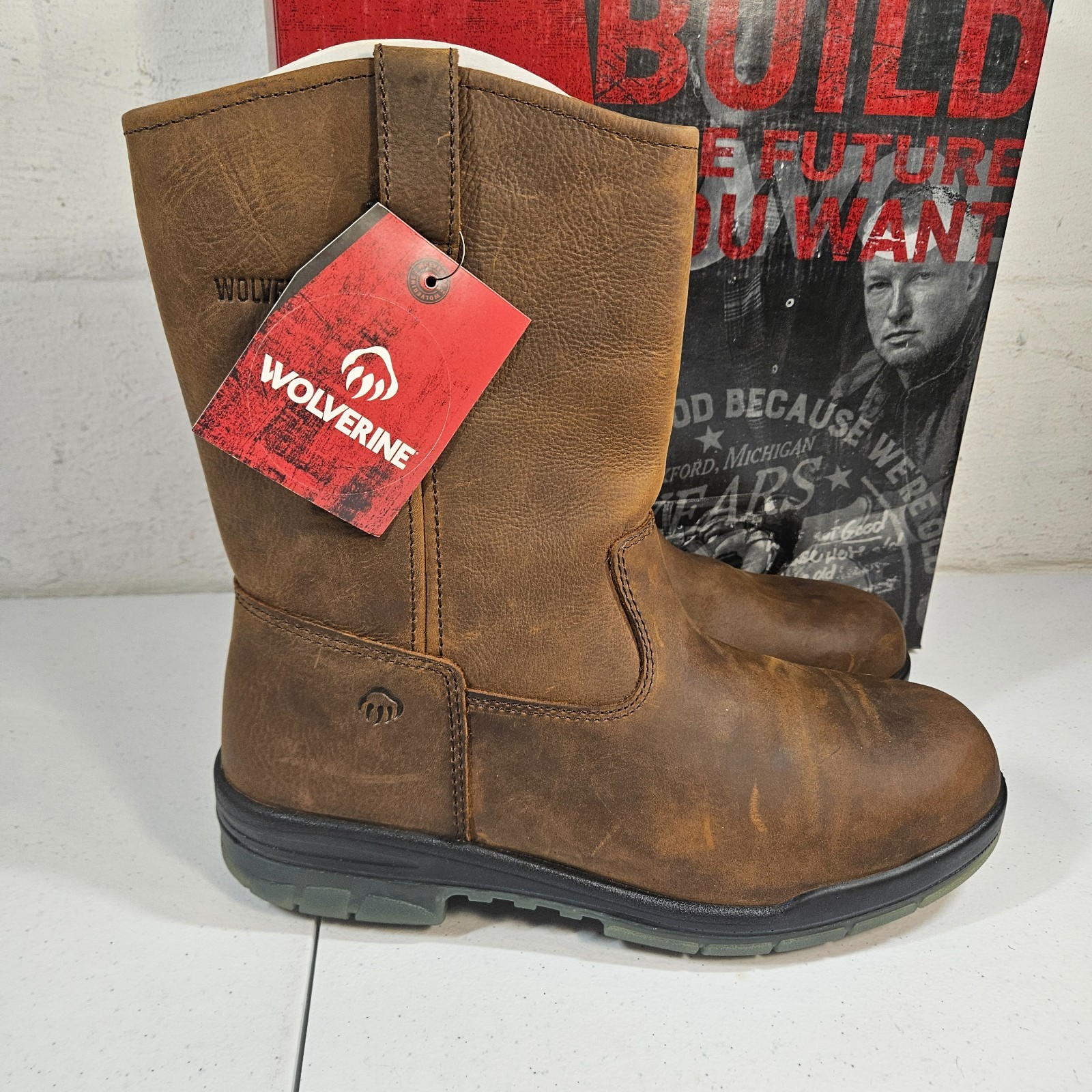 Wolverine Men’s Steel Toe W03258 DuraShocks Wellington Stone 11.5 M New