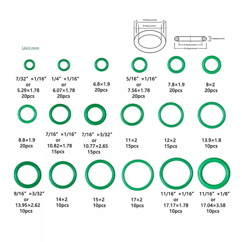 270 Pieces O Rings Seal Gasket Washer O Ring Assortment Set Kit 18 Sizes US