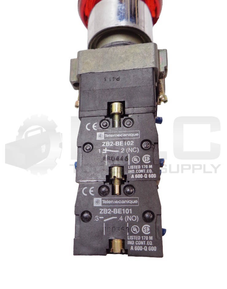 SCHNEIDER XB2BN41** / Z..-BW06 / (3) ZB2-BE102 / ZB2-BE101 RED PUSH-PULL BUTTON