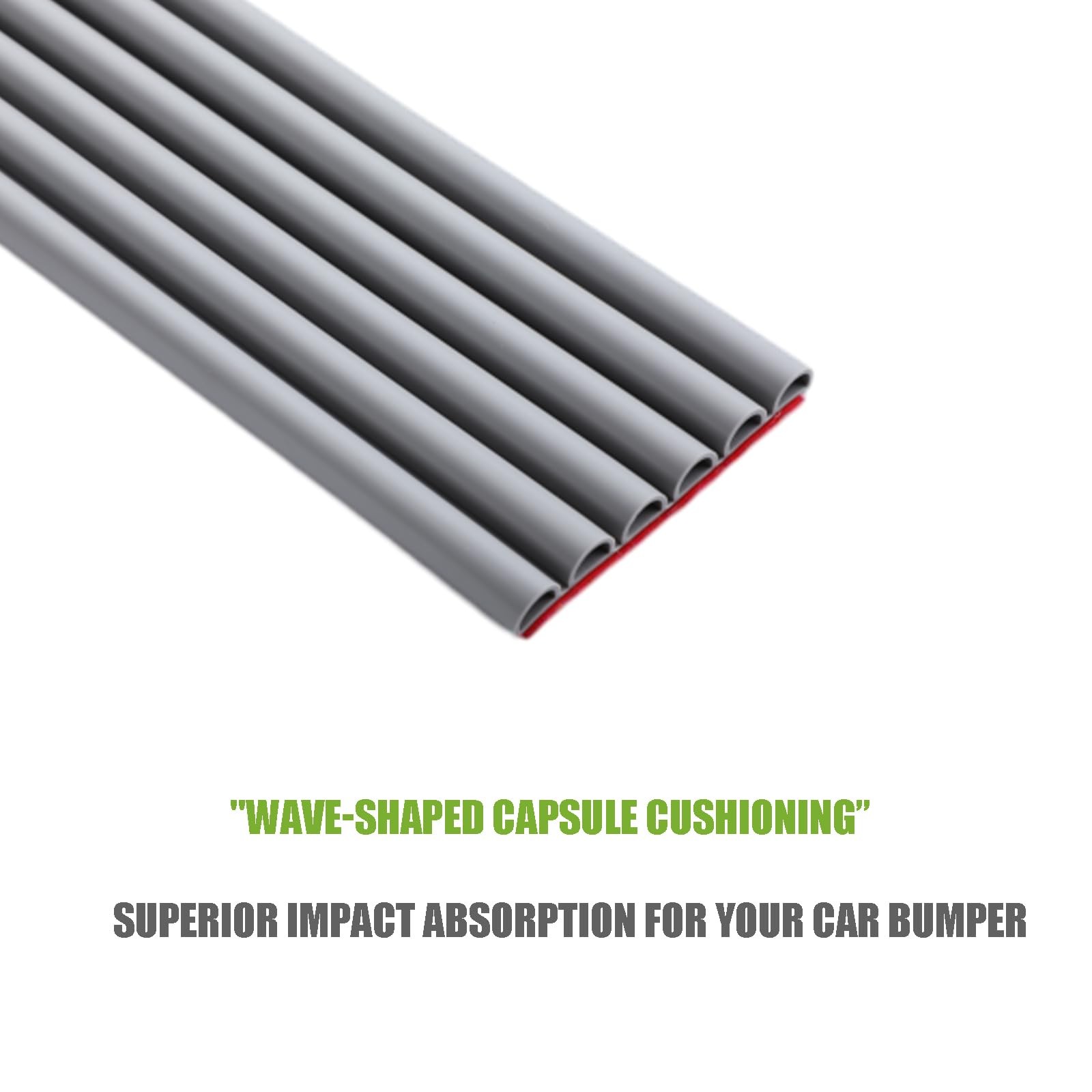 DIY Car Bumper Protector Guard, Strong Self Adhesive Rubber Rear Front gray