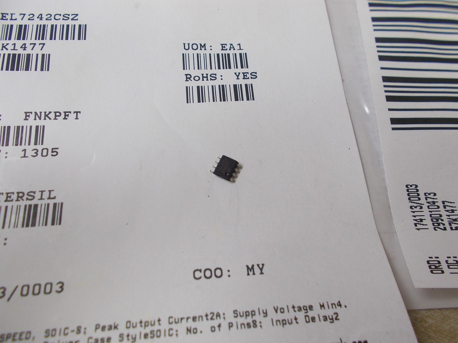 NEW Intersil EL7242CSZ High speed Mosfet driver *FREE SHIPPING*