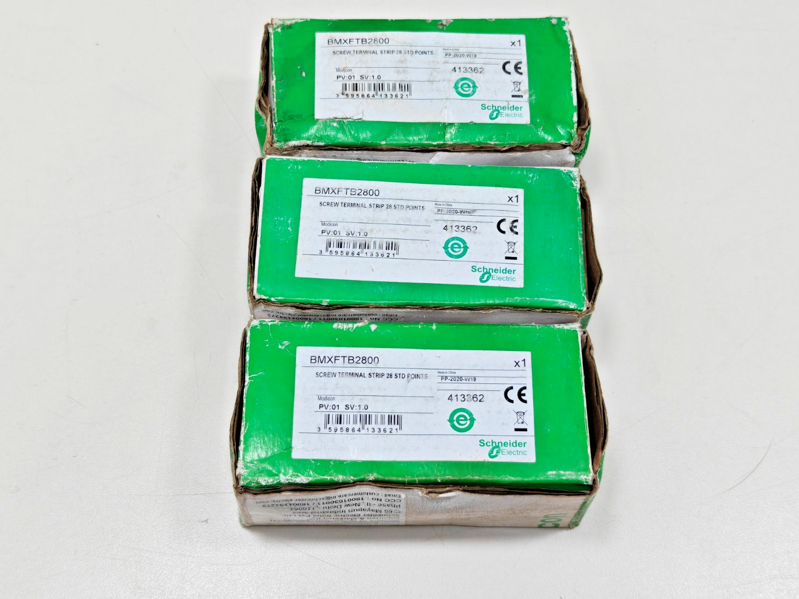(3Pcs) BMXFTB2800 Schneider Electric 28-Pin Removable Caged Terminal Blocks PV01