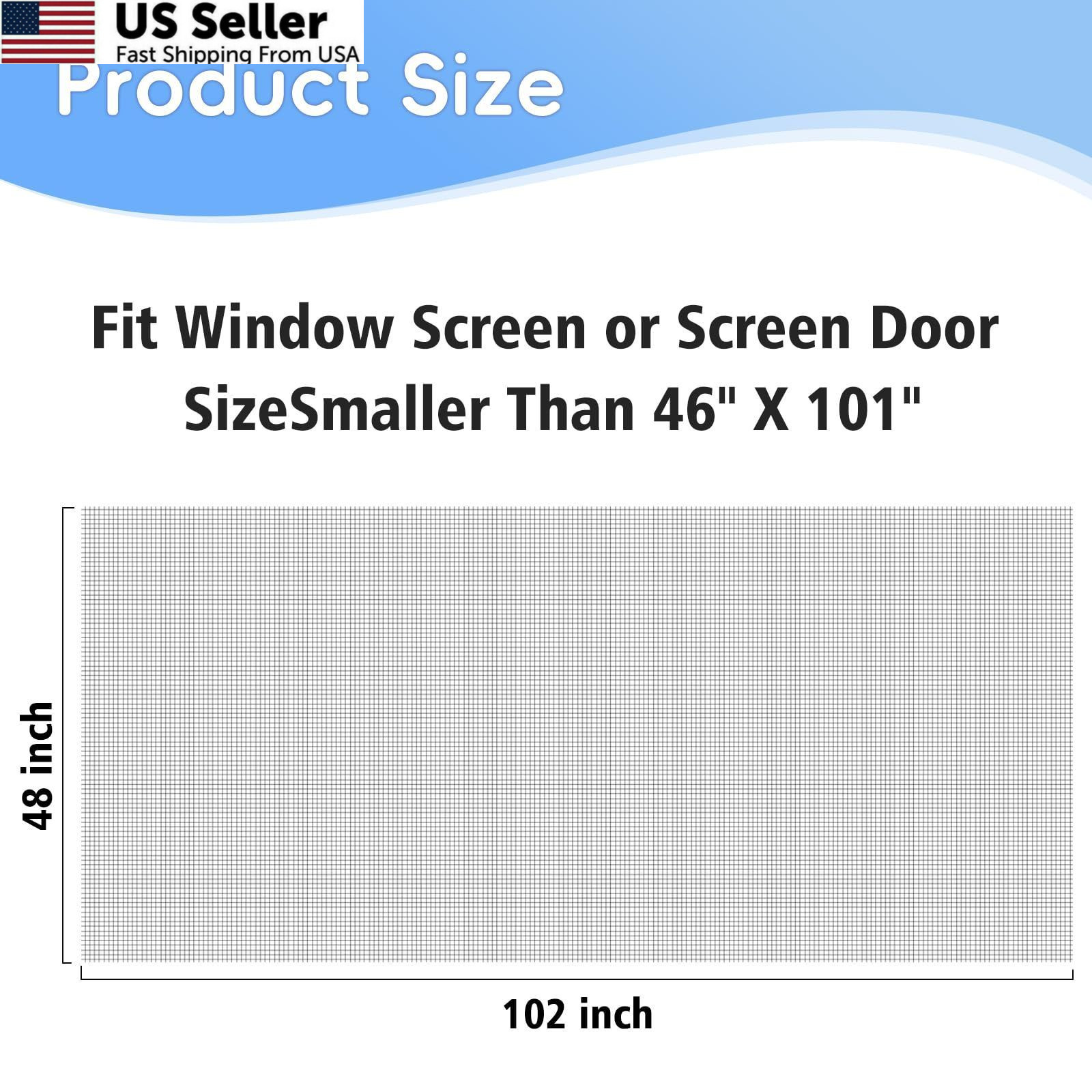 48″x102″ Fiberglass Window Screen Mesh Replacement for Doors Patio & Windows USA