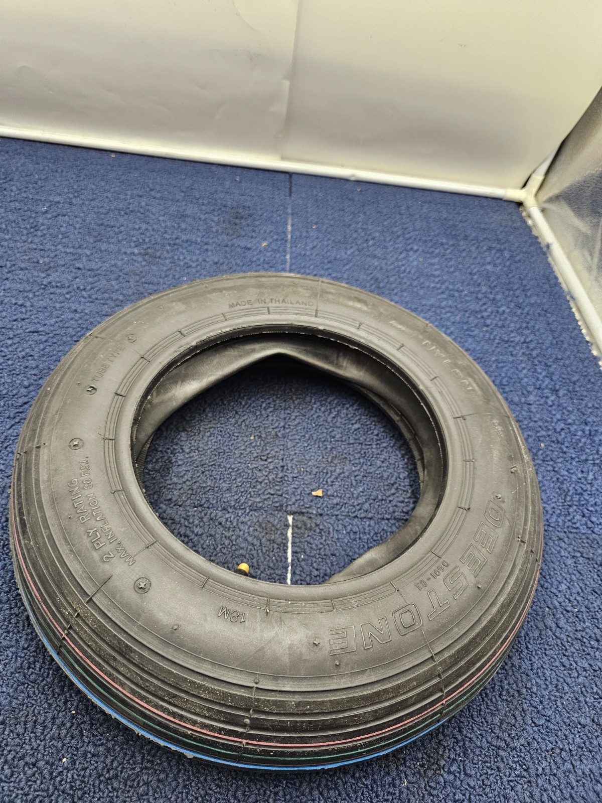 Deestone D601 3.5-8 Load 2 Ply Industrial Tire Black Tube Type 30PSI Max D601-01