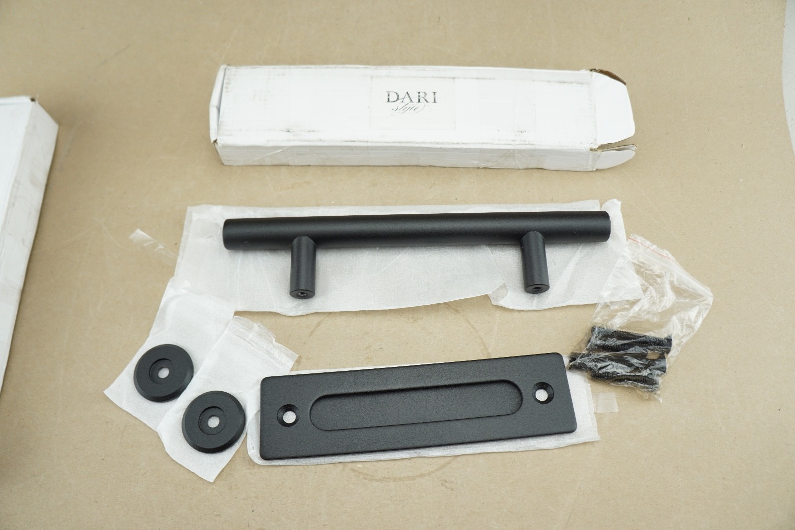 New Pair DARI Style 12″ Black Barn Door Pull & Flush Handle 1″ to 1-15/16″ Doors